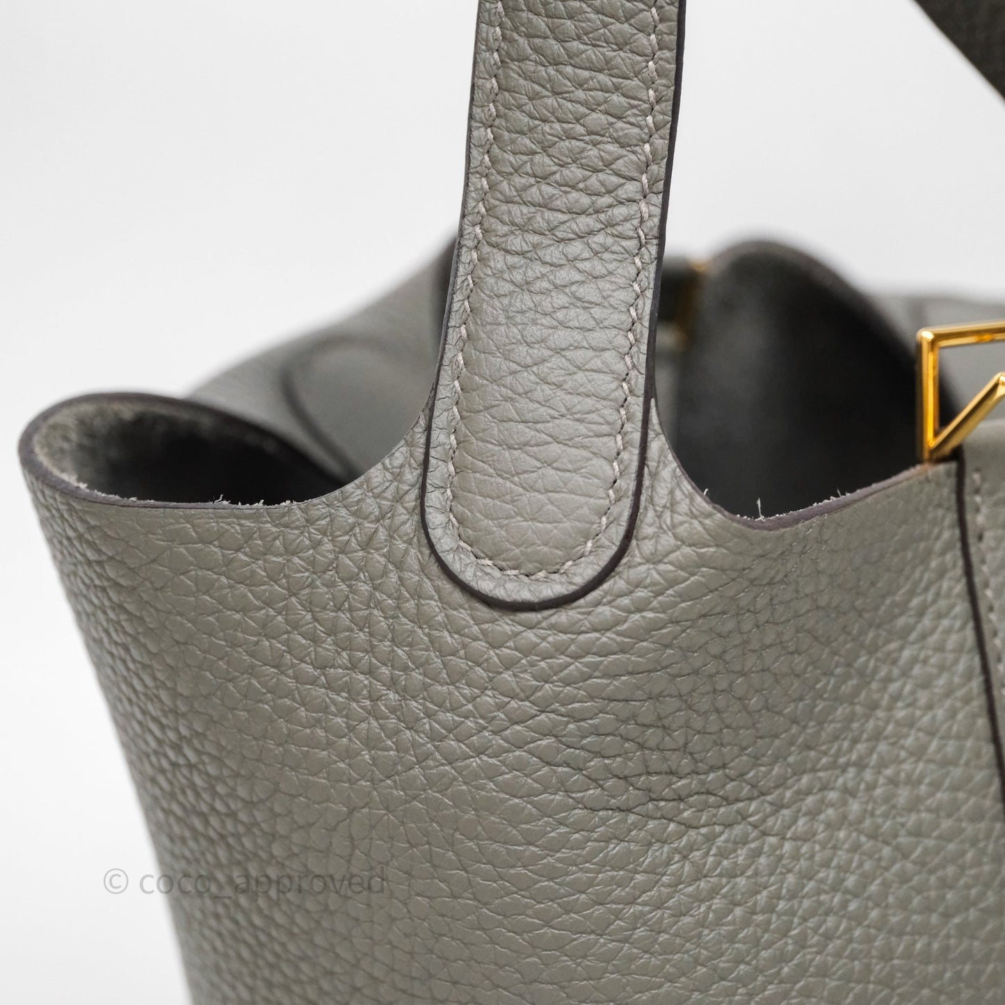 Hermès Picotin Lock 18 Gris Meyer 0L Clemence Gold Hardware
