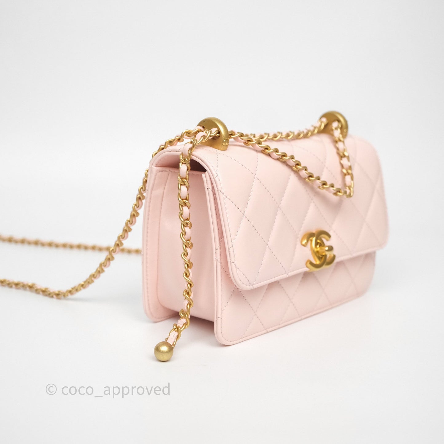 Chanel Quilted Mini Perfect Fit Adjustable Pink Calfskin Gold Hardware