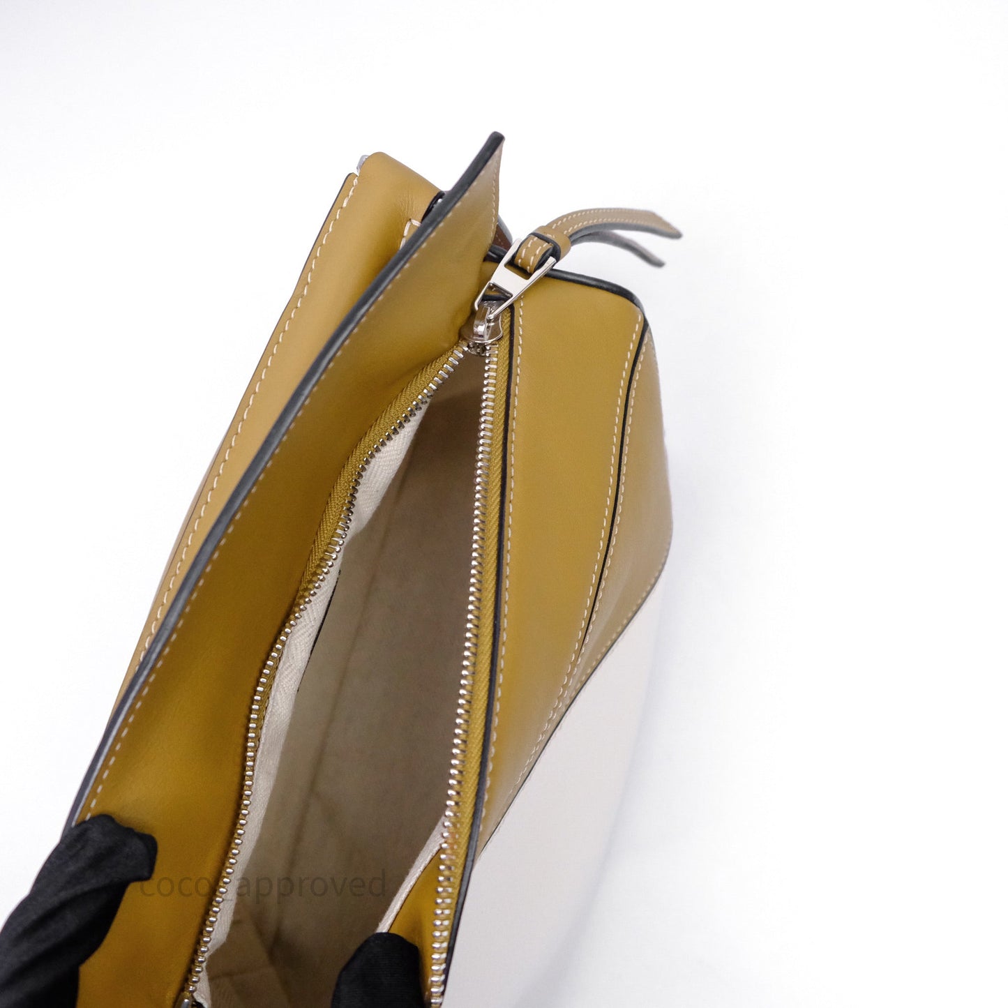 Loewe Small Puzzle Bag Khaki/ Tan Silver Hardware