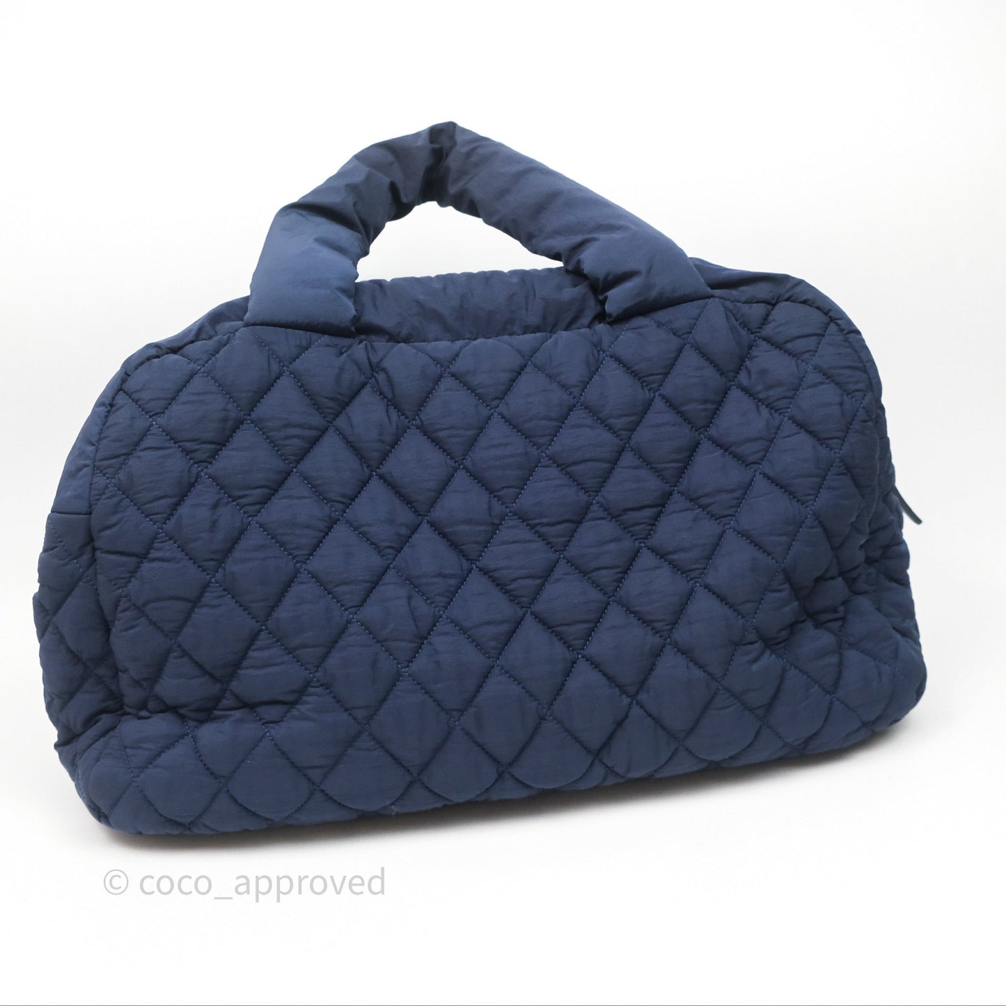 Chanel Coco Cocoon Tote Bag Navy Nylon Sliver Hardware