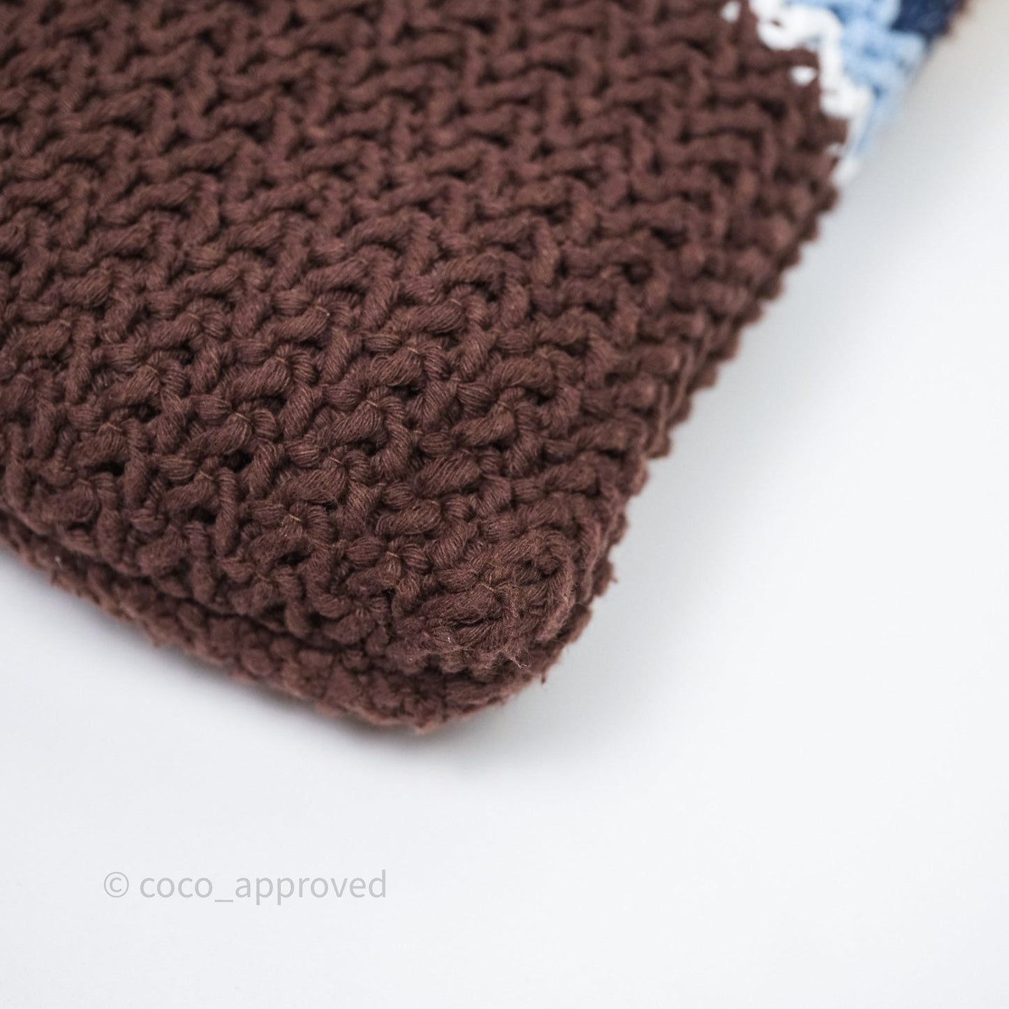 Miu Miu Raffia-Effect Woven Crochet Tote Bag Brown