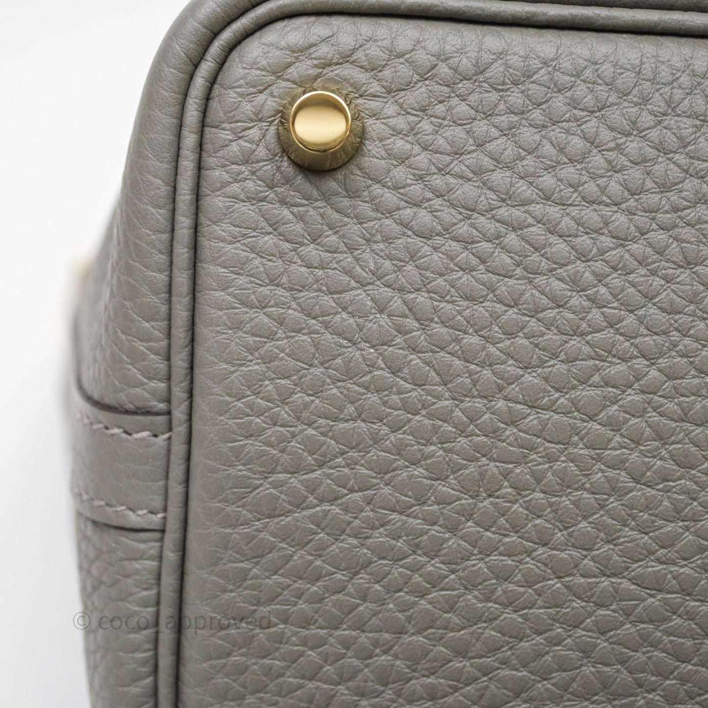 Hermès Picotin Lock 18 Gris Meyer 0L Clemence Gold Hardware