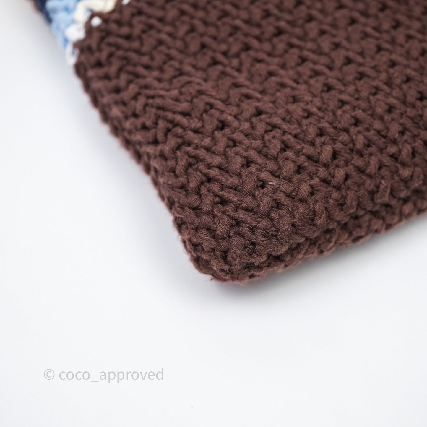 Miu Miu Raffia-Effect Woven Crochet Tote Bag Brown