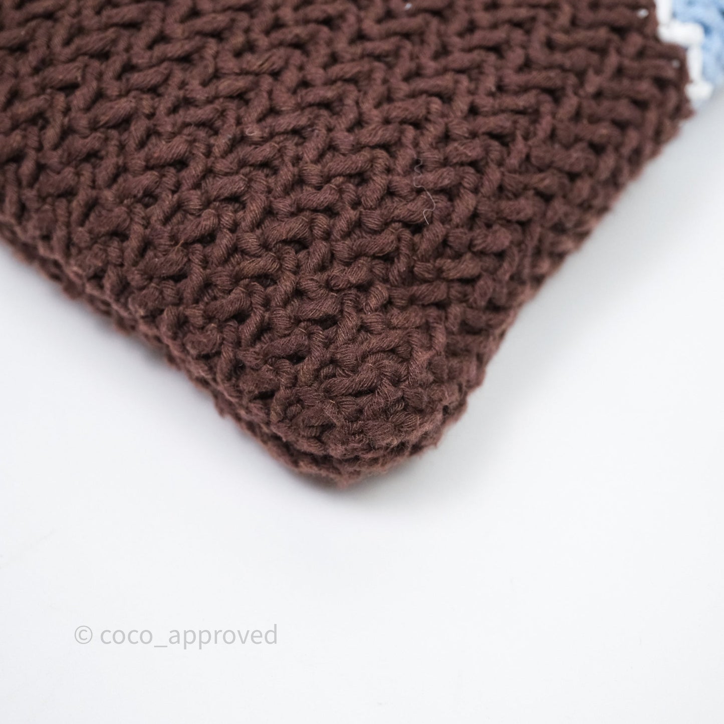 Miu Miu Raffia-Effect Woven Crochet Tote Bag Brown