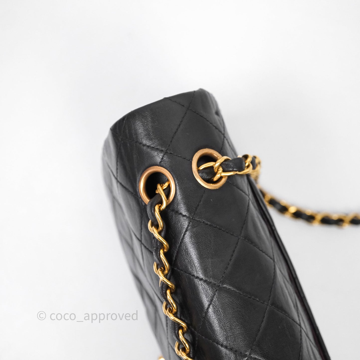 Chanel Classic Vintage Double Flap M/L Black Lambskin Gold Hardware