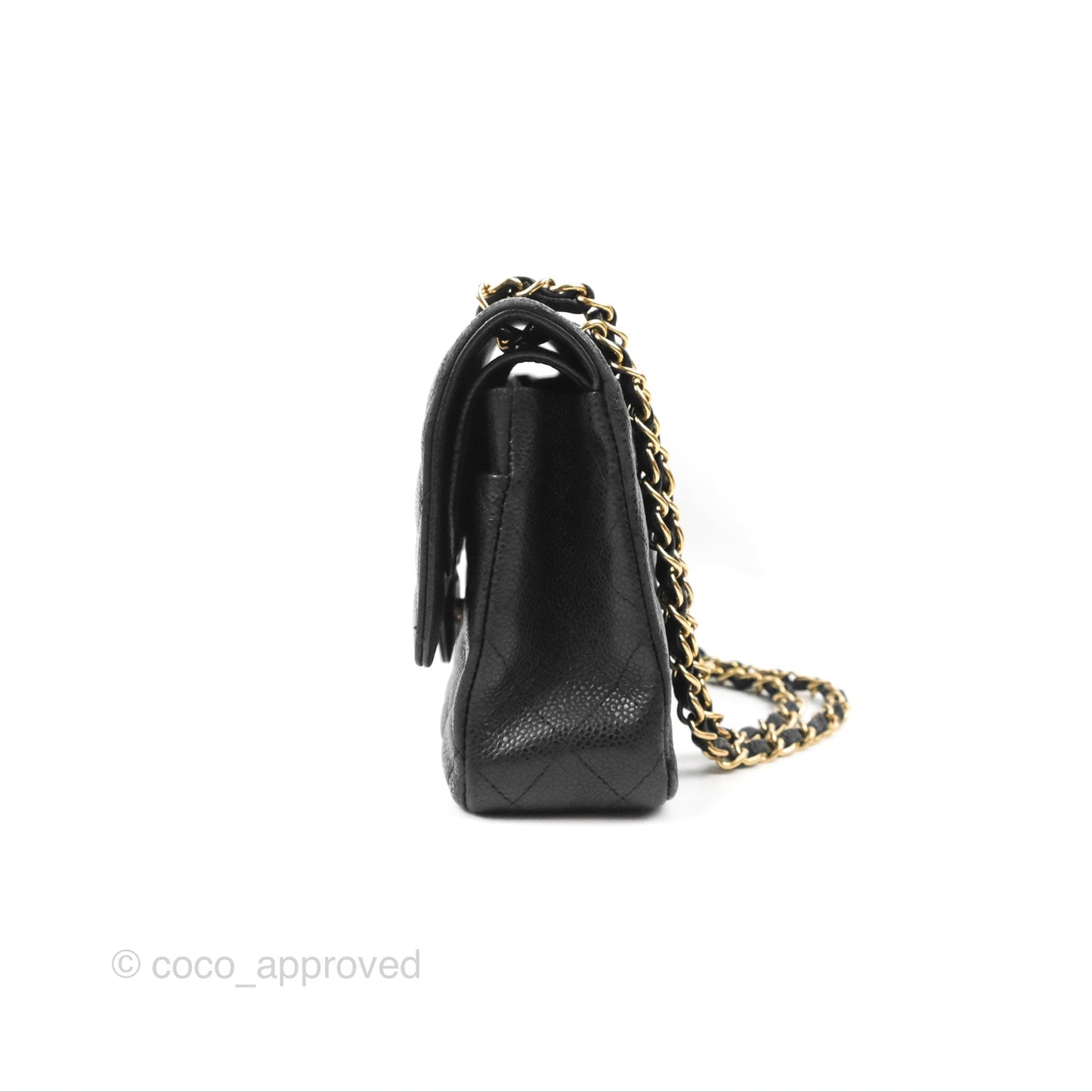 Chanel Classic M/L Medium Flap Quilted Black Caviar Gold Hardware