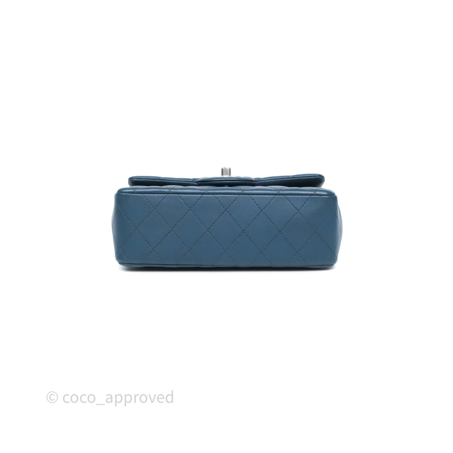 Chanel Quilted Mini Rectangular Navy Lambskin Silver Hardware