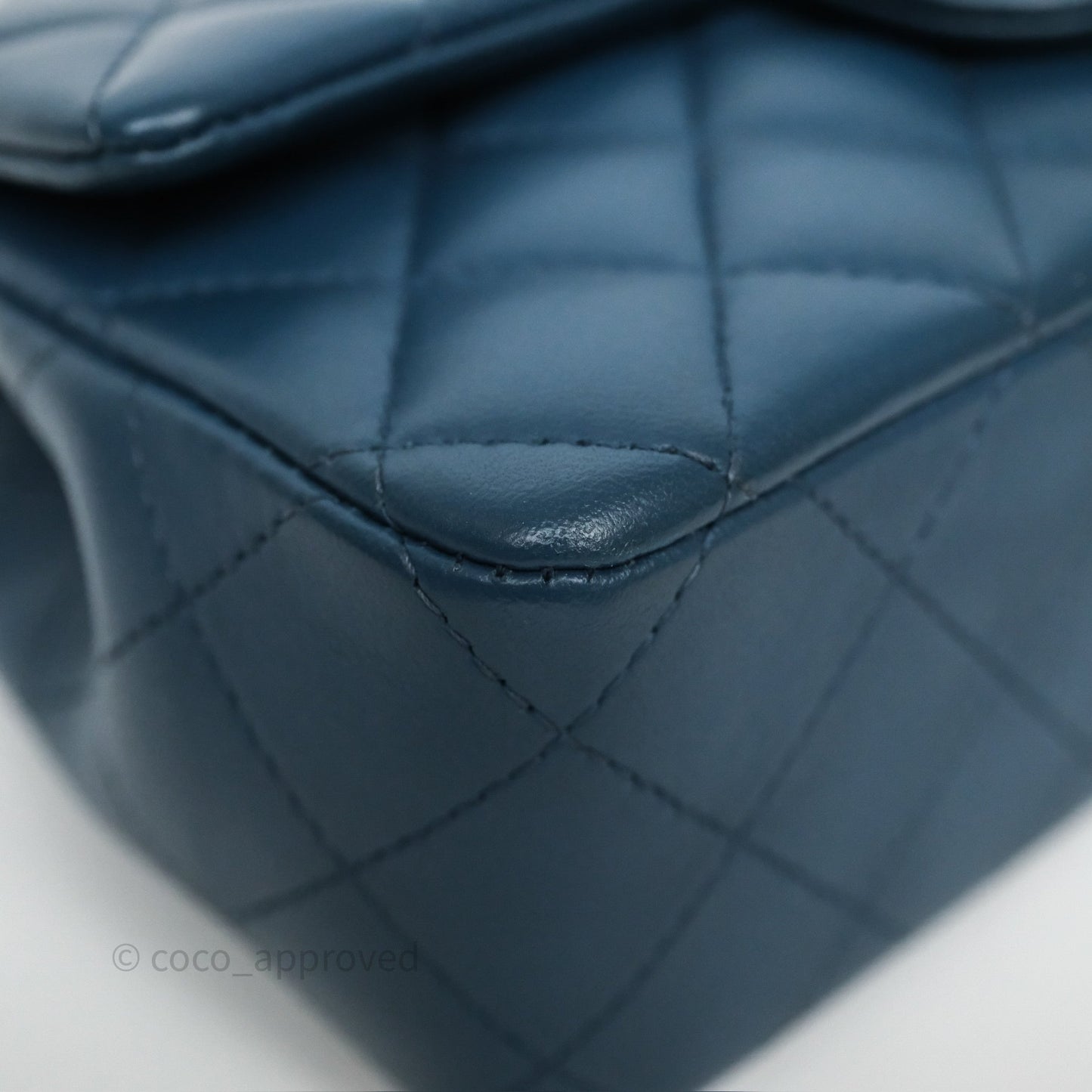 Chanel Quilted Mini Rectangular Navy Lambskin Silver Hardware