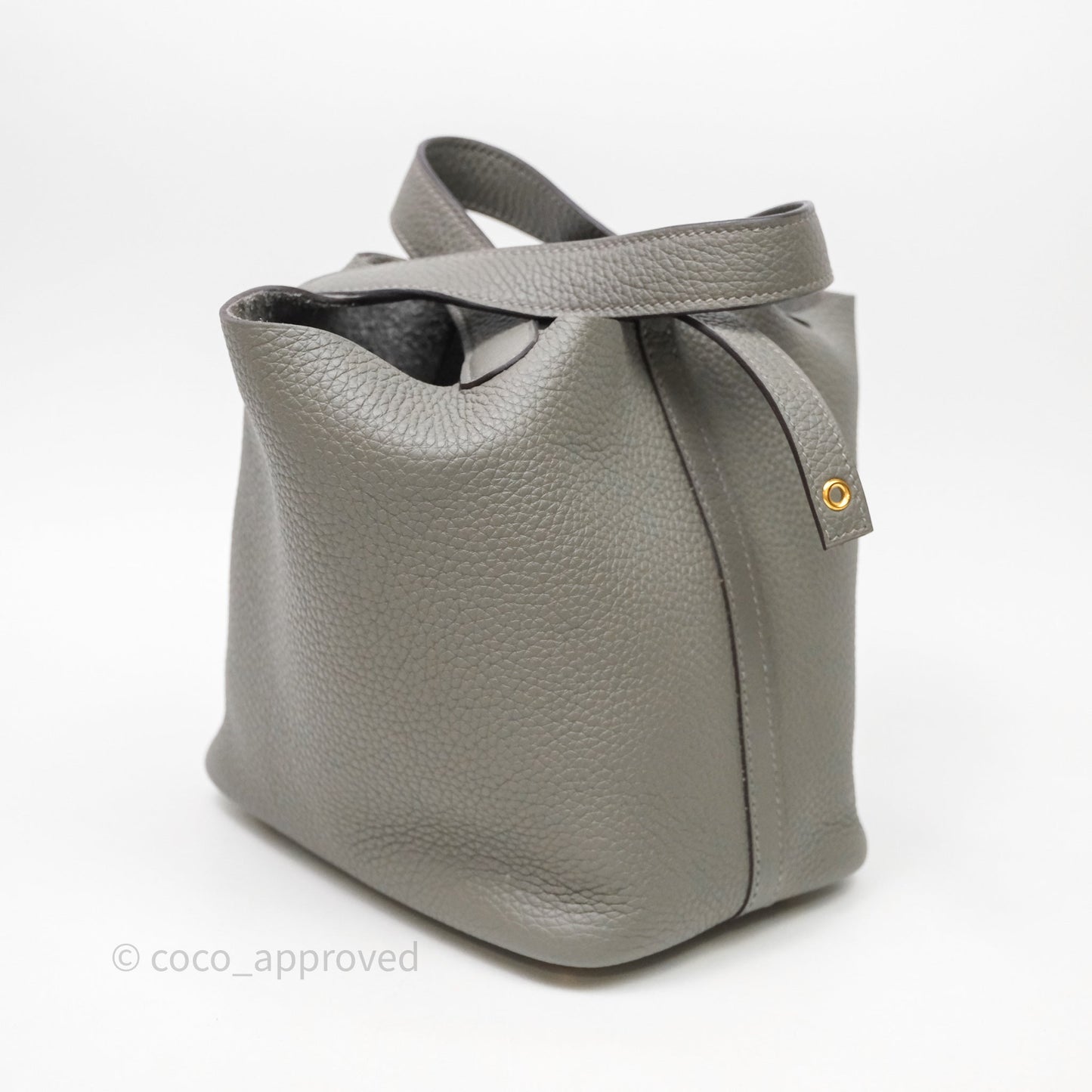Hermès Picotin Lock 18 Gris Meyer 0L Clemence Gold Hardware