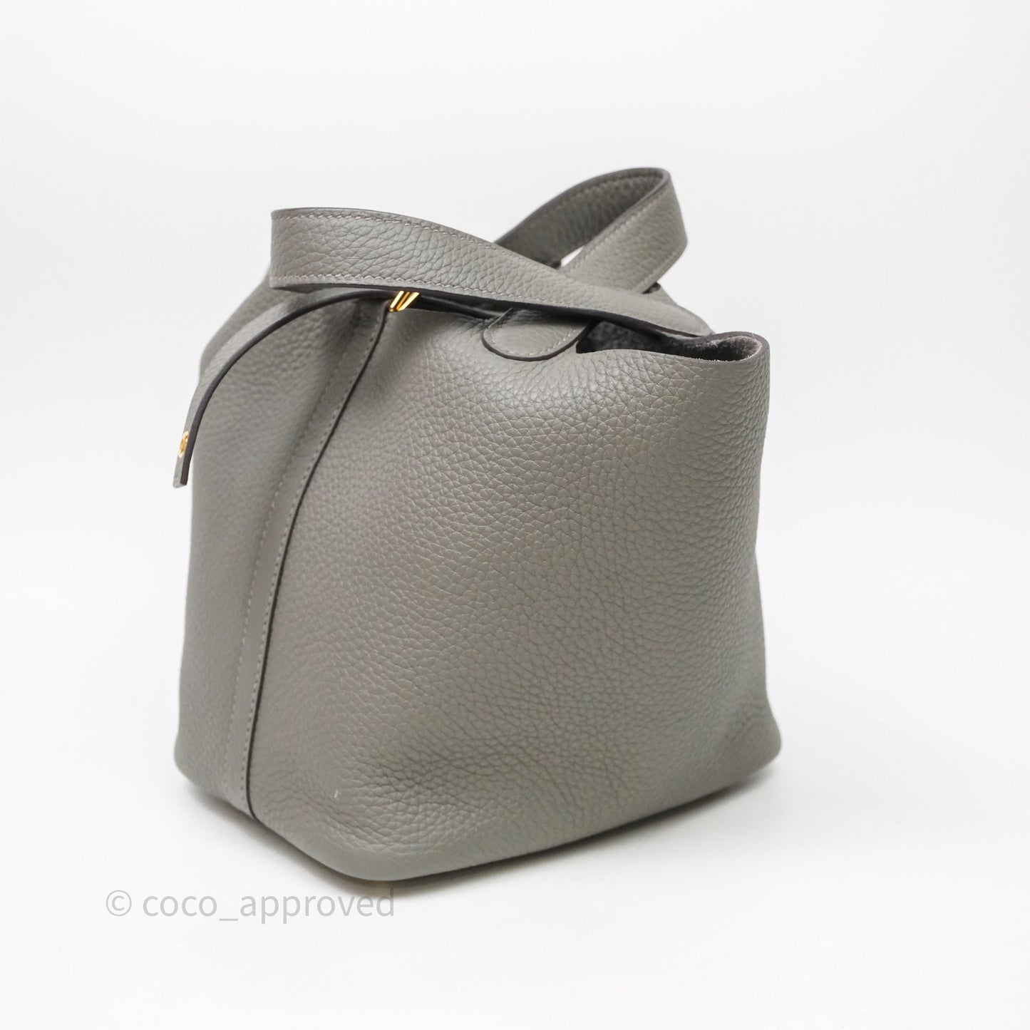 Hermès Picotin Lock 18 Gris Meyer 0L Clemence Gold Hardware