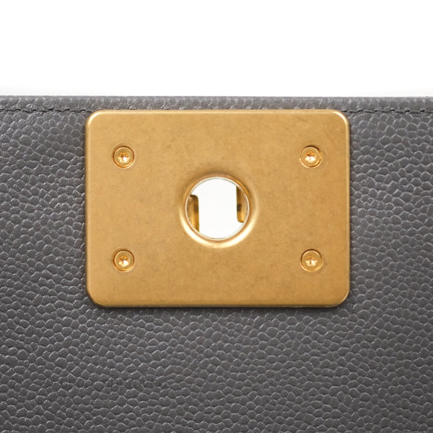 Chanel Small Boy Quilted Dark Grey Caviar Aged Gold Hardware