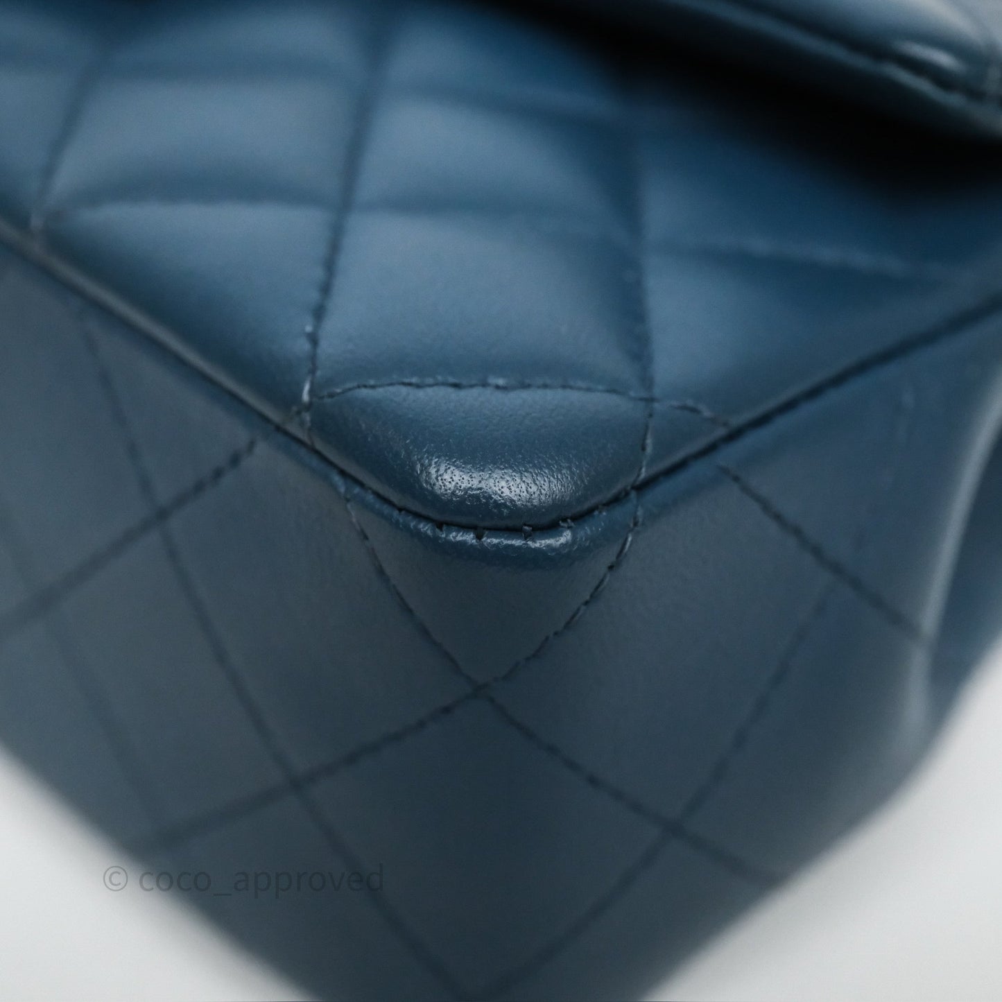 Chanel Quilted Mini Rectangular Navy Lambskin Silver Hardware