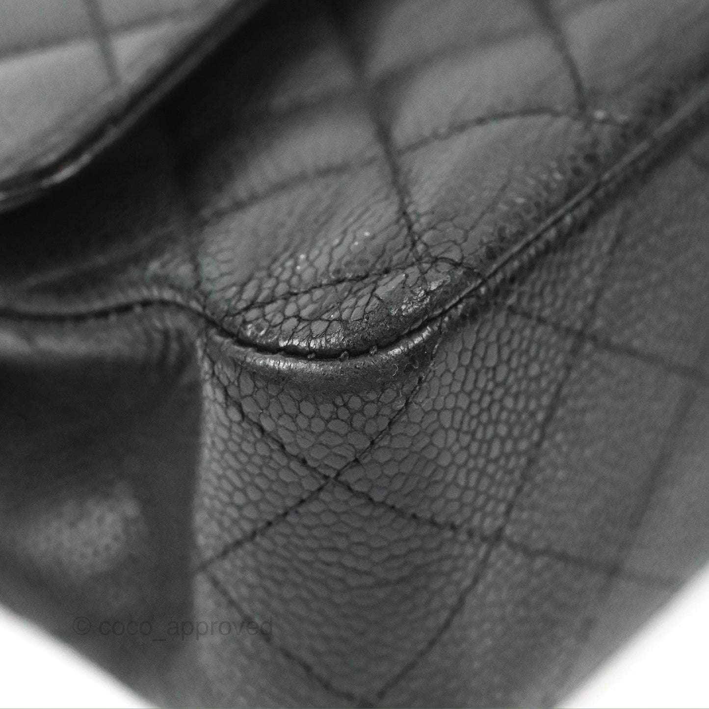 Chanel Classic M/L Medium Flap Quilted Black Caviar Gold Hardware