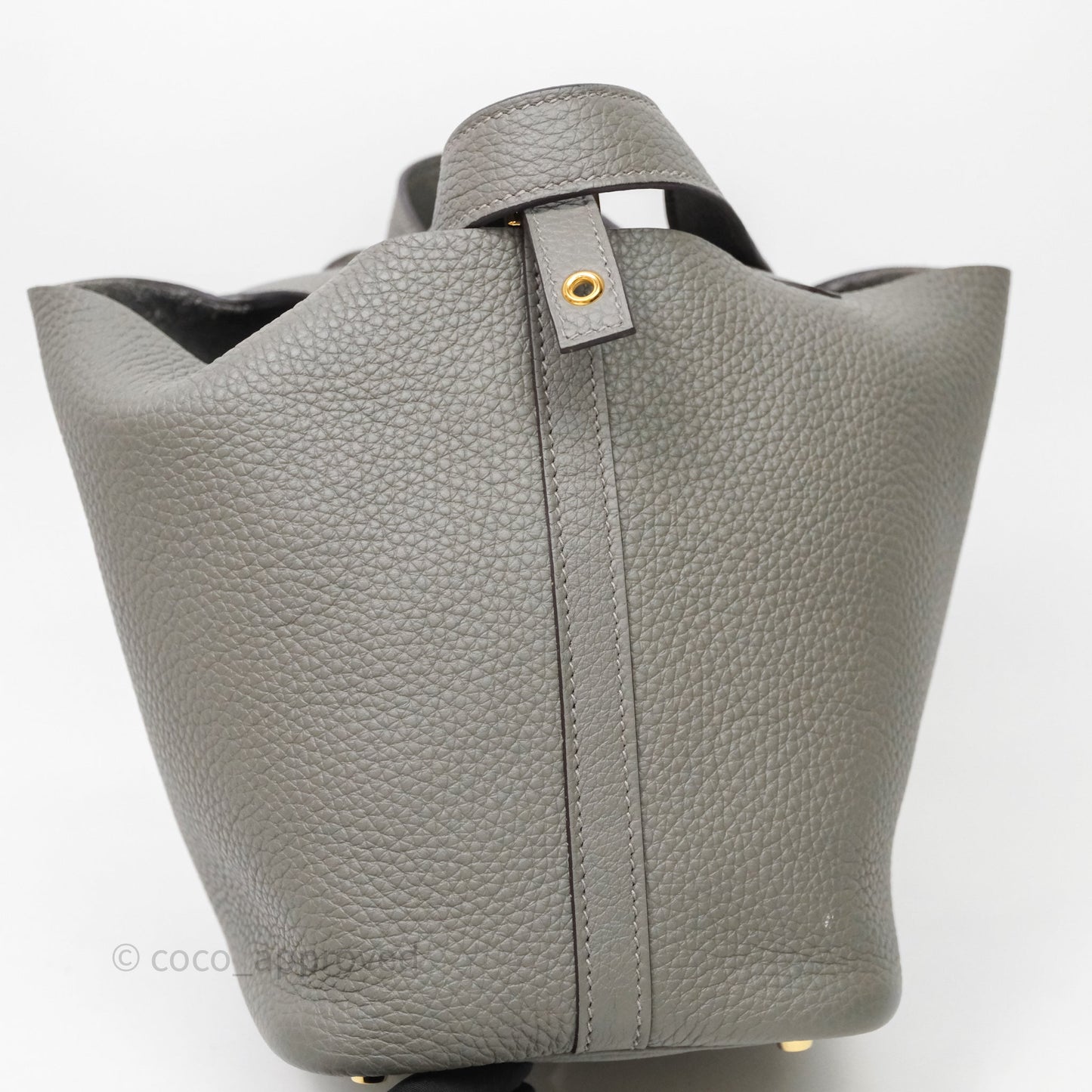Hermès Picotin Lock 18 Gris Meyer 0L Clemence Gold Hardware
