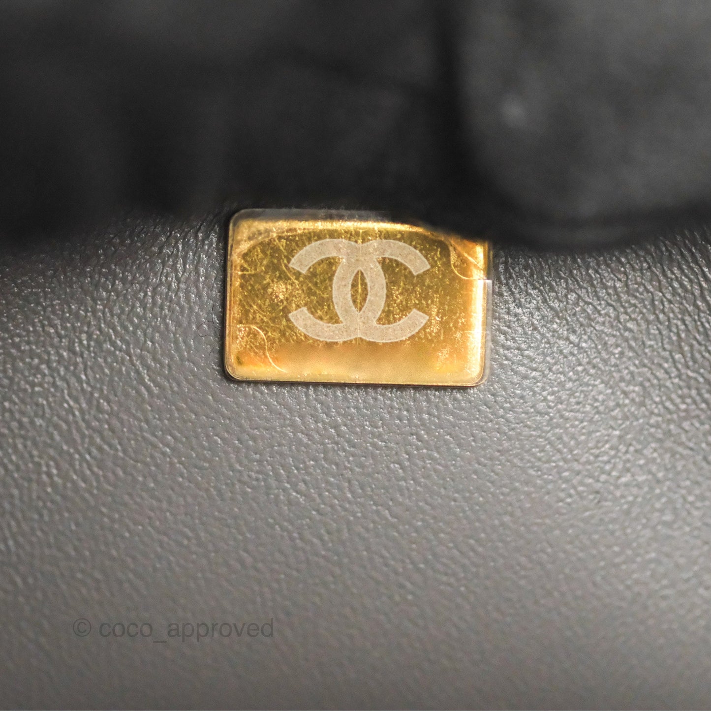 Chanel Small Boy Quilted Dark Grey Caviar Aged Gold Hardware