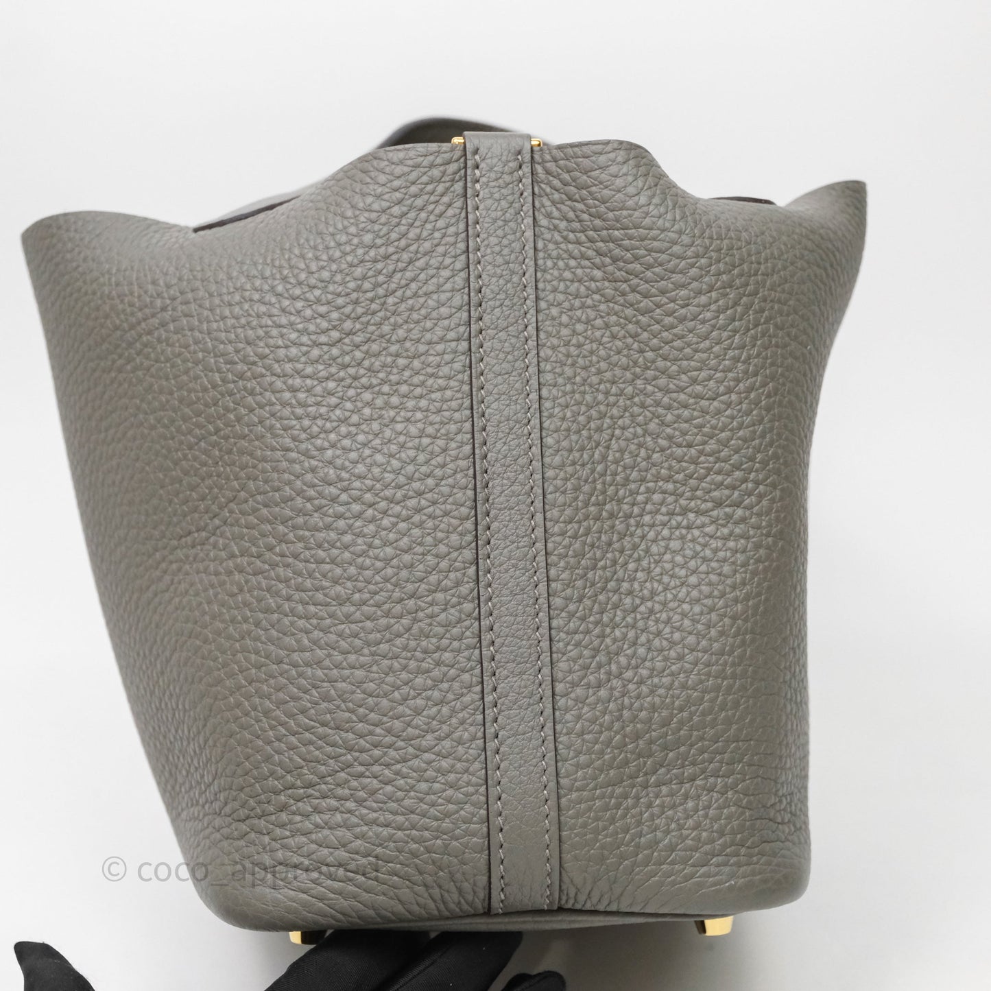 Hermès Picotin Lock 18 Gris Meyer 0L Clemence Gold Hardware