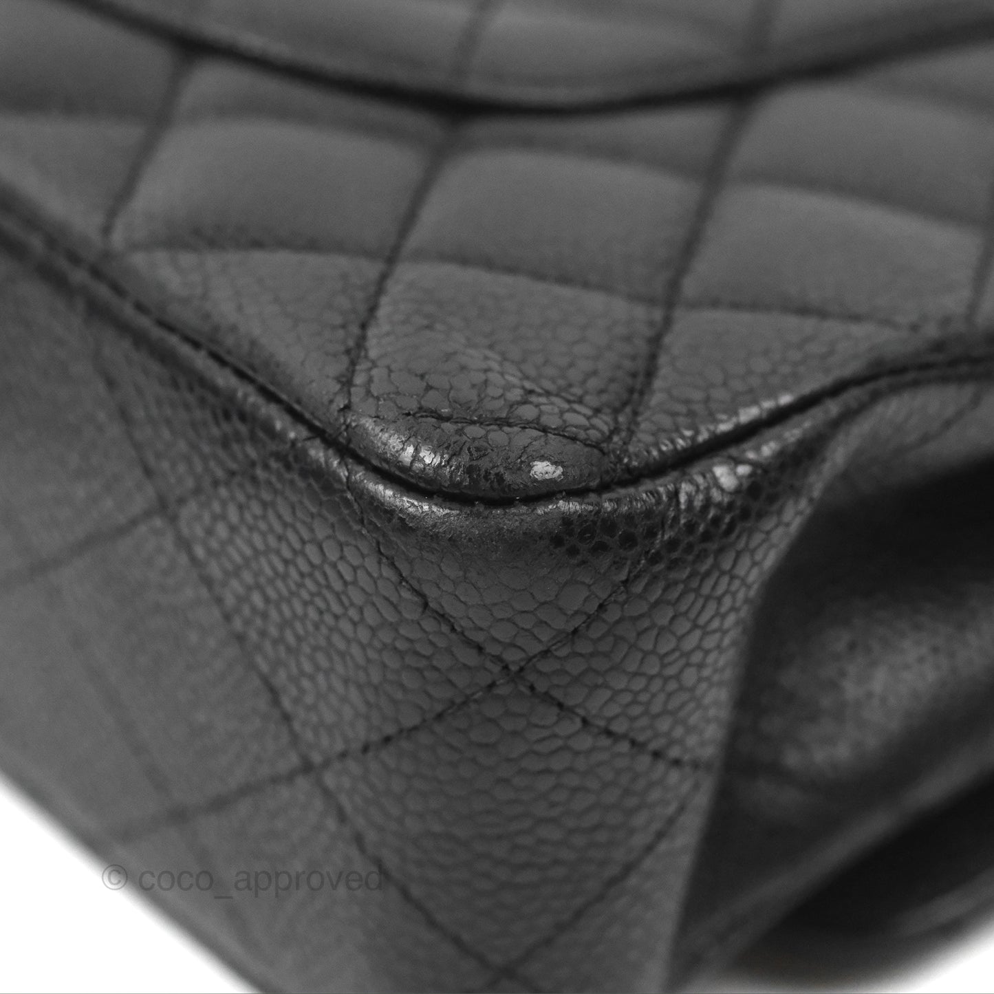 Chanel Classic M/L Medium Flap Quilted Black Caviar Gold Hardware