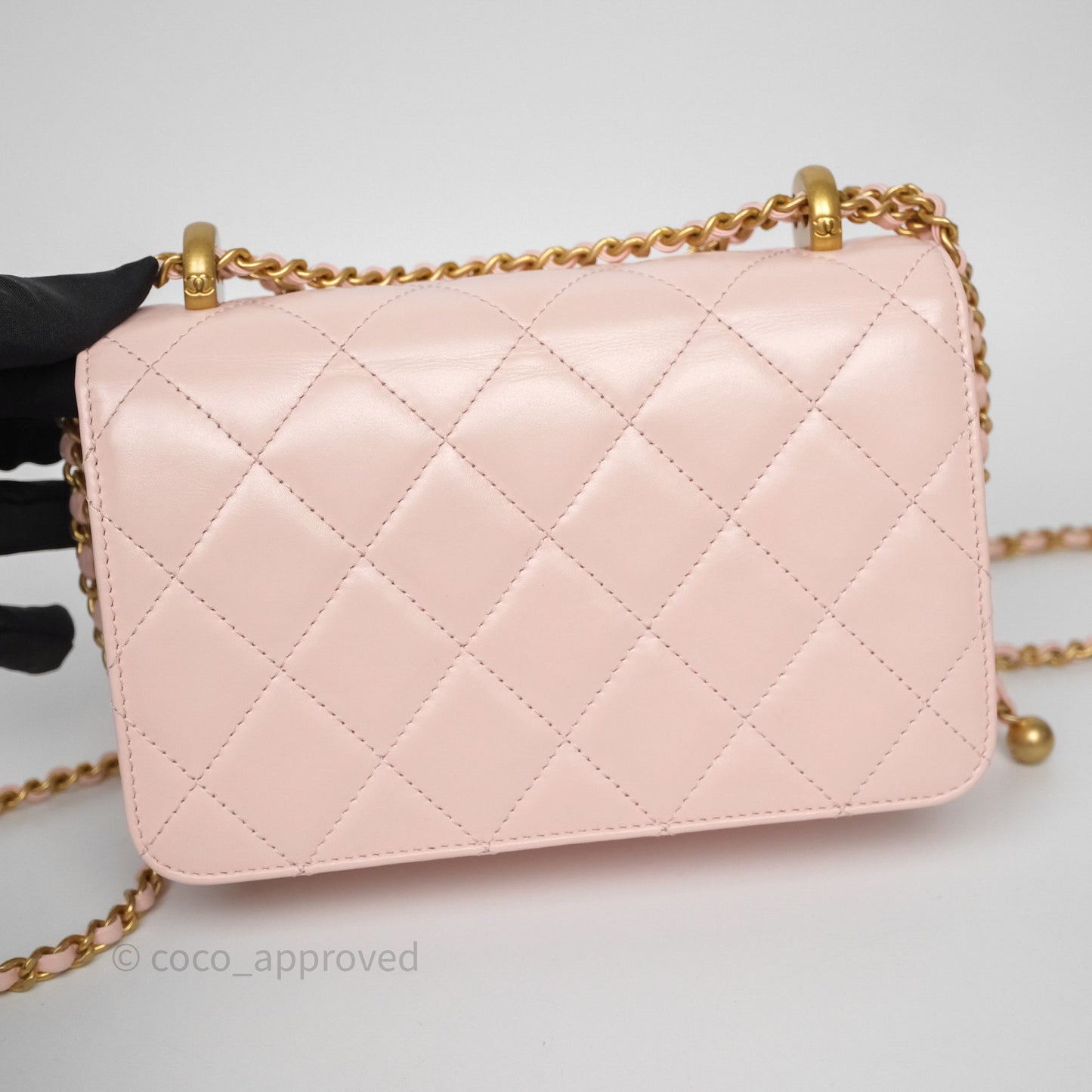 Chanel Quilted Mini Perfect Fit Adjustable Pink Calfskin Gold Hardware