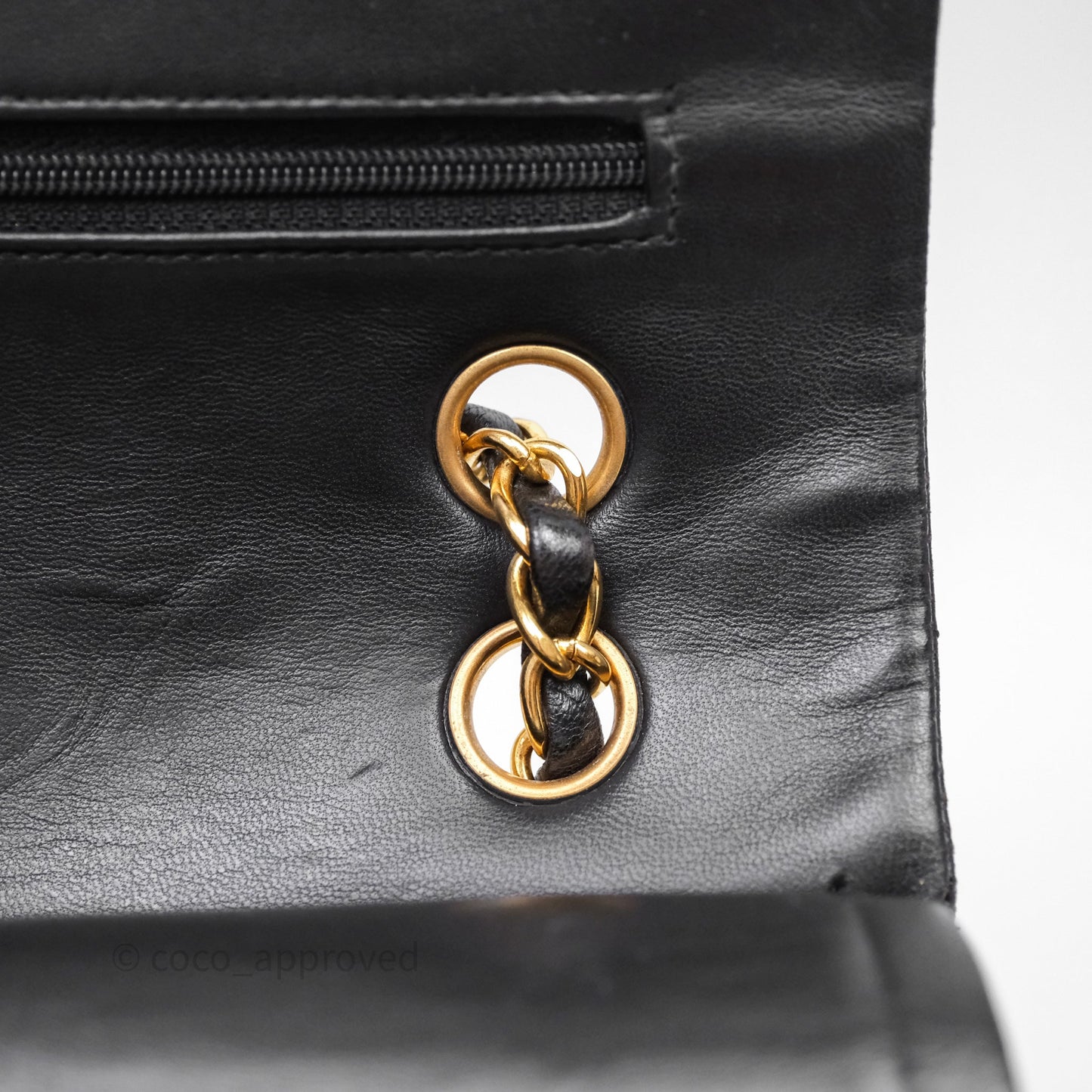 Chanel Classic Vintage Double Flap M/L Black Lambskin Gold Hardware