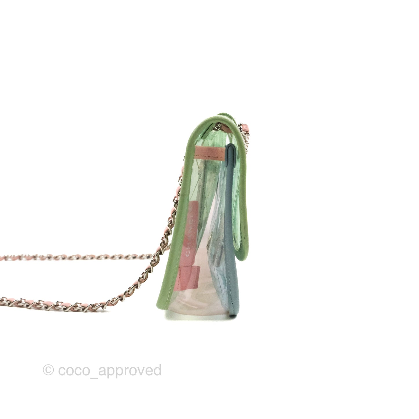 Chanel Coco Splash PVC Medium Flap Bag Blue/Green/Pink Silver Hardware