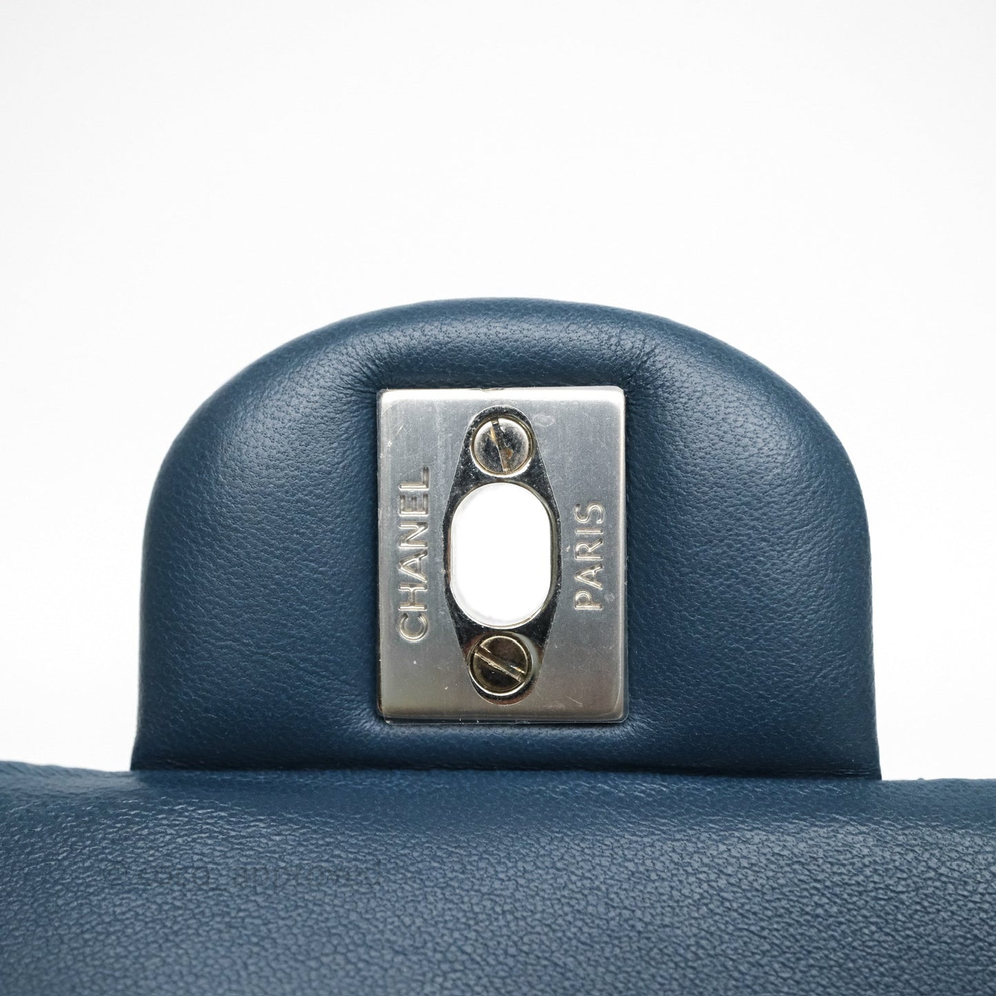 Chanel Quilted Mini Rectangular Navy Lambskin Silver Hardware