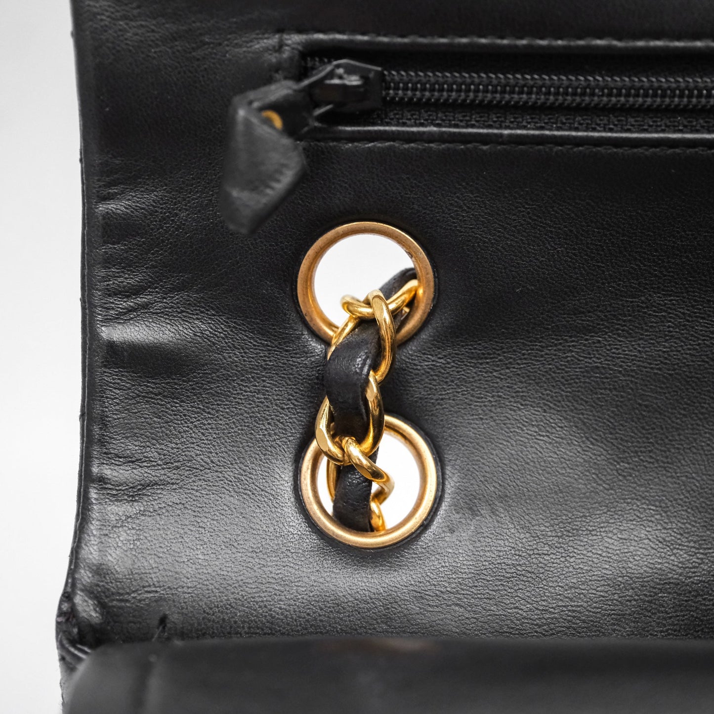 Chanel Classic Vintage Double Flap M/L Black Lambskin Gold Hardware