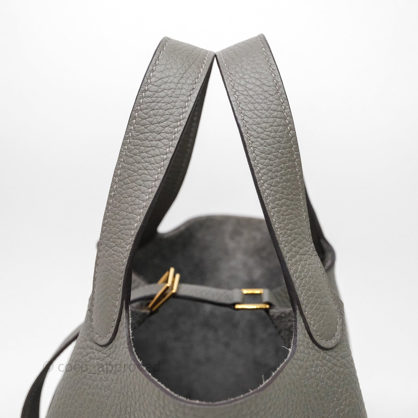 Hermès Picotin Lock 18 Gris Meyer 0L Clemence Gold Hardware