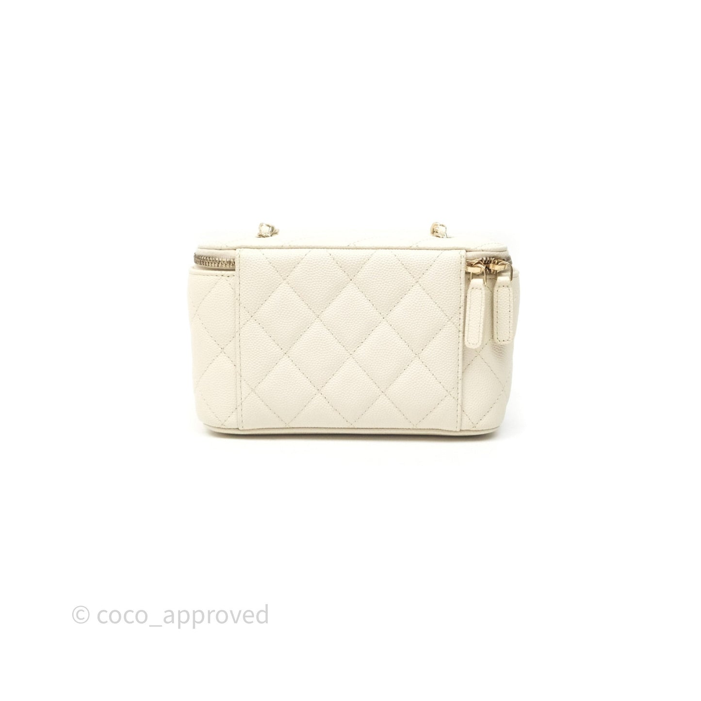 Chanel Vanity with Chain Ivory Cream Caviar Gold Hardware