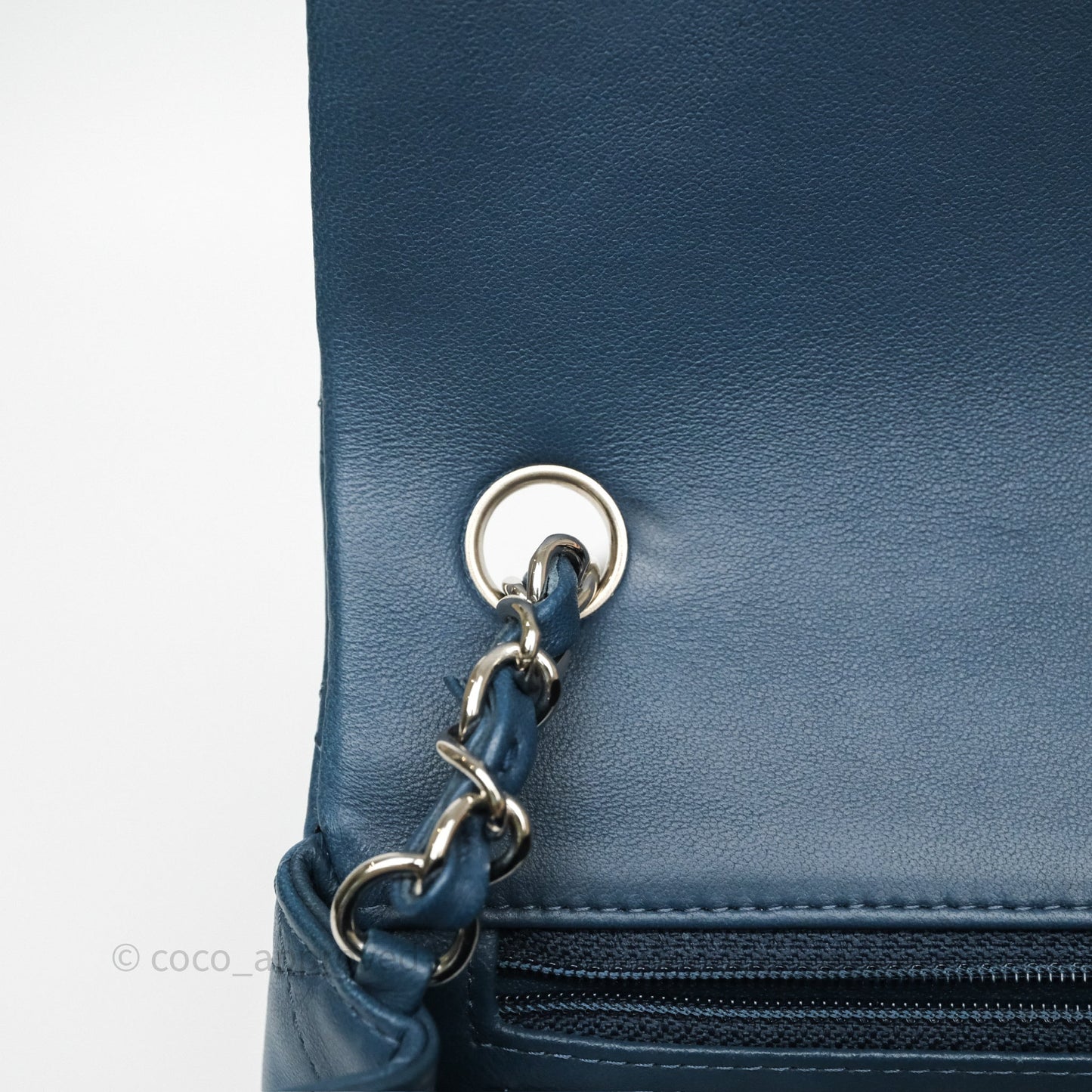 Chanel Quilted Mini Rectangular Navy Lambskin Silver Hardware