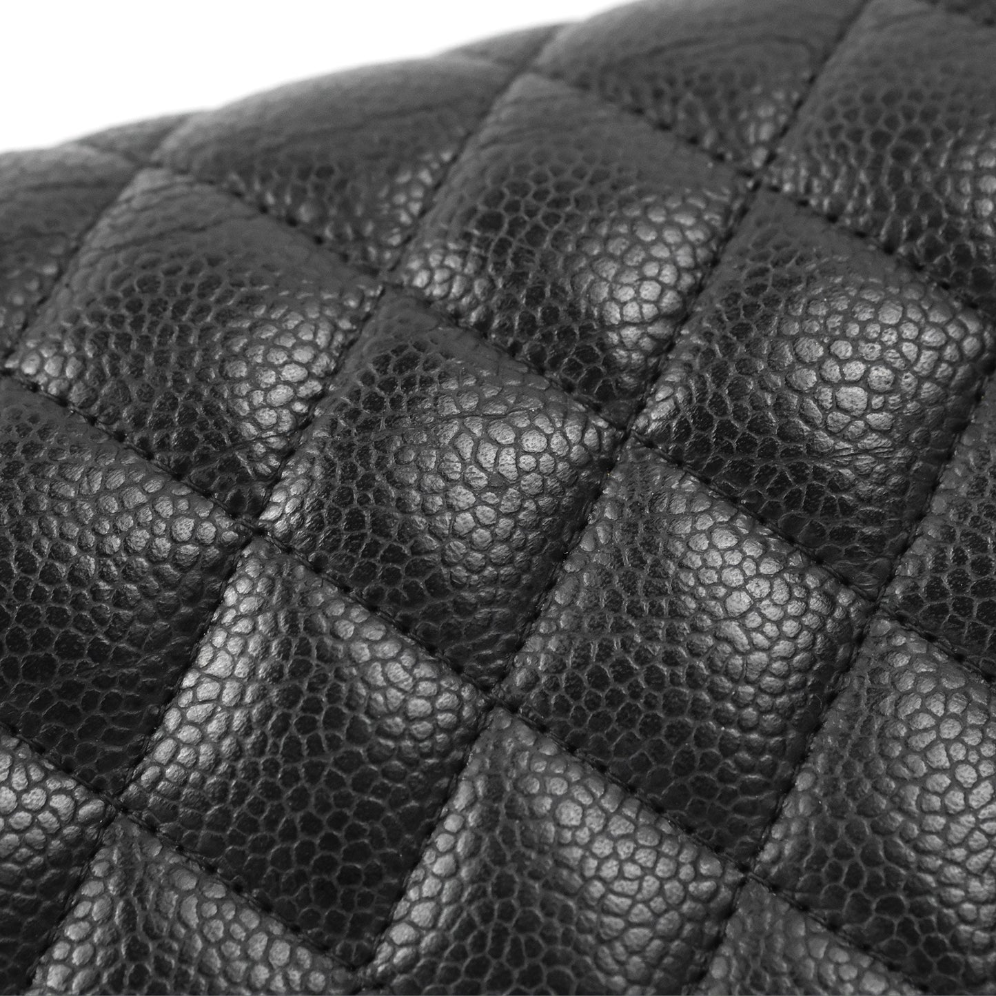 Chanel Classic M/L Medium Flap Quilted Black Caviar Gold Hardware