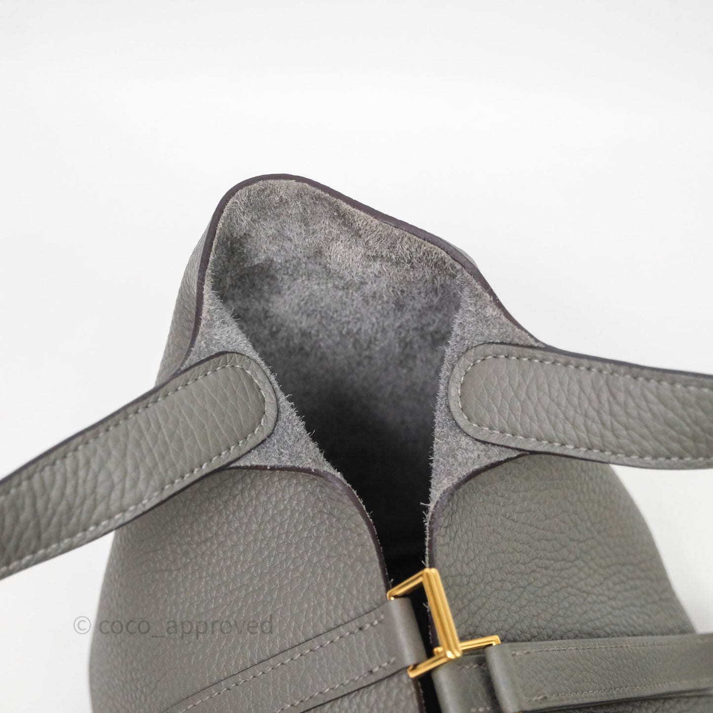 Hermès Picotin Lock 18 Gris Meyer 0L Clemence Gold Hardware