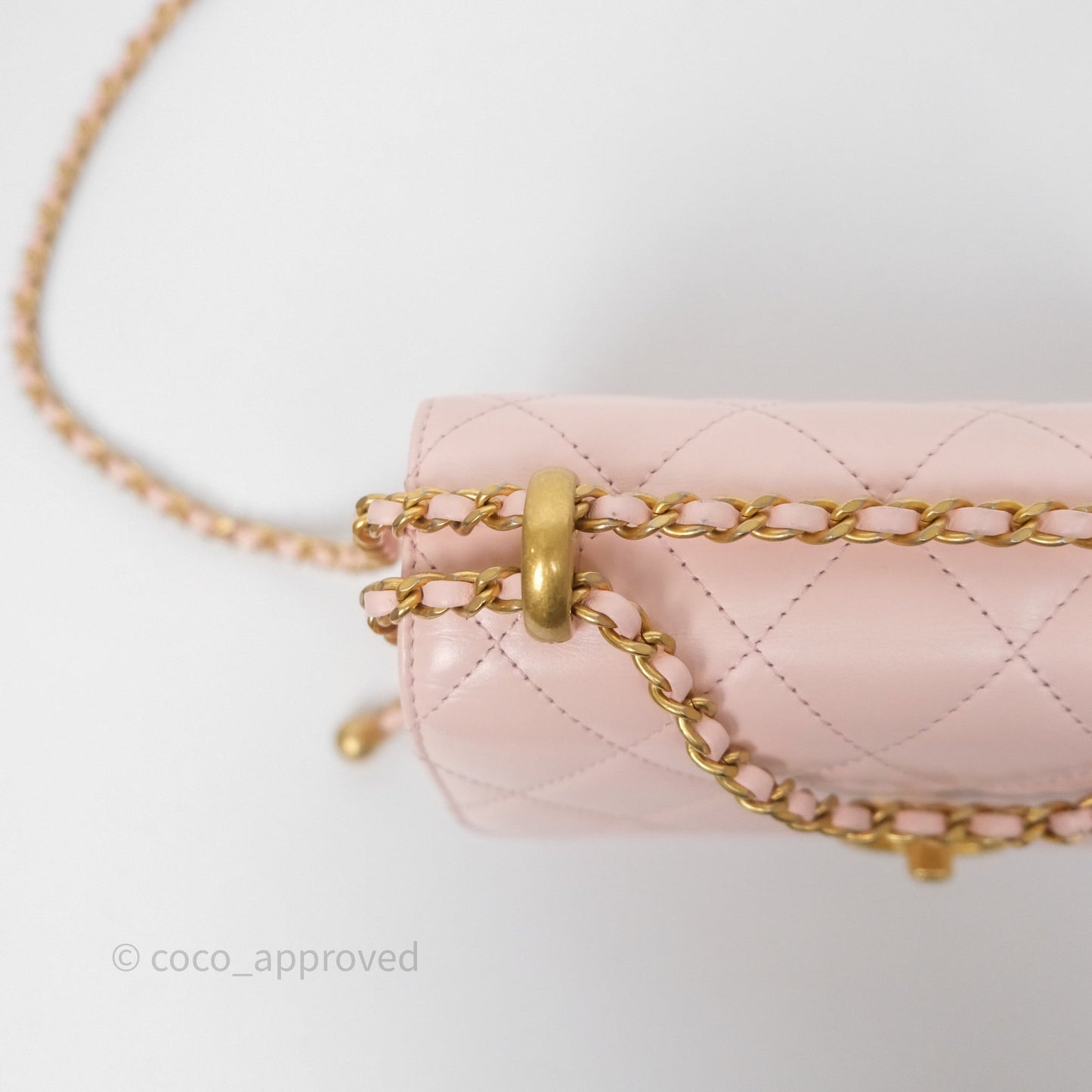 Chanel Quilted Mini Perfect Fit Adjustable Pink Calfskin Gold Hardware
