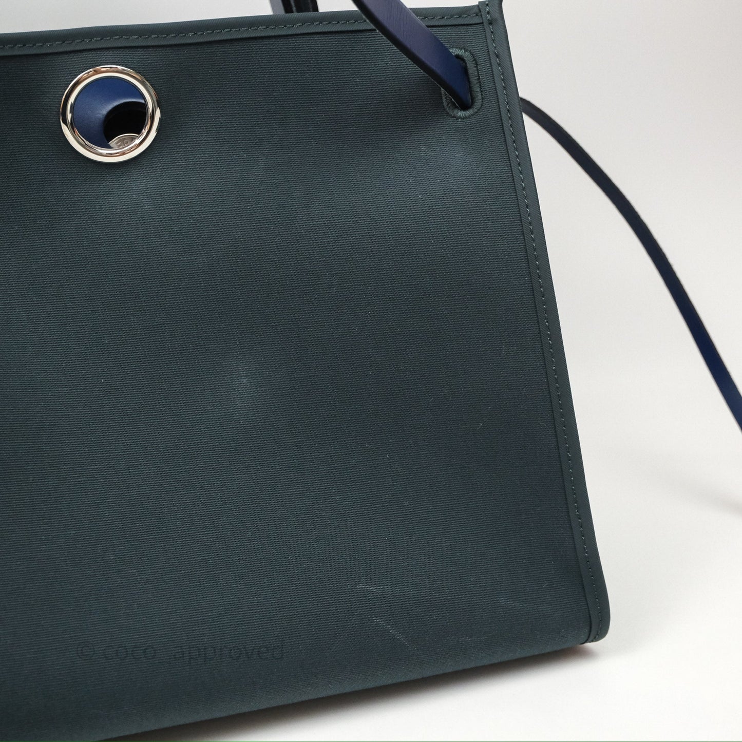 Hermes Herbag 31 Vert Cypres 6O/ Bleu Saphir 73 Palladium Hardware