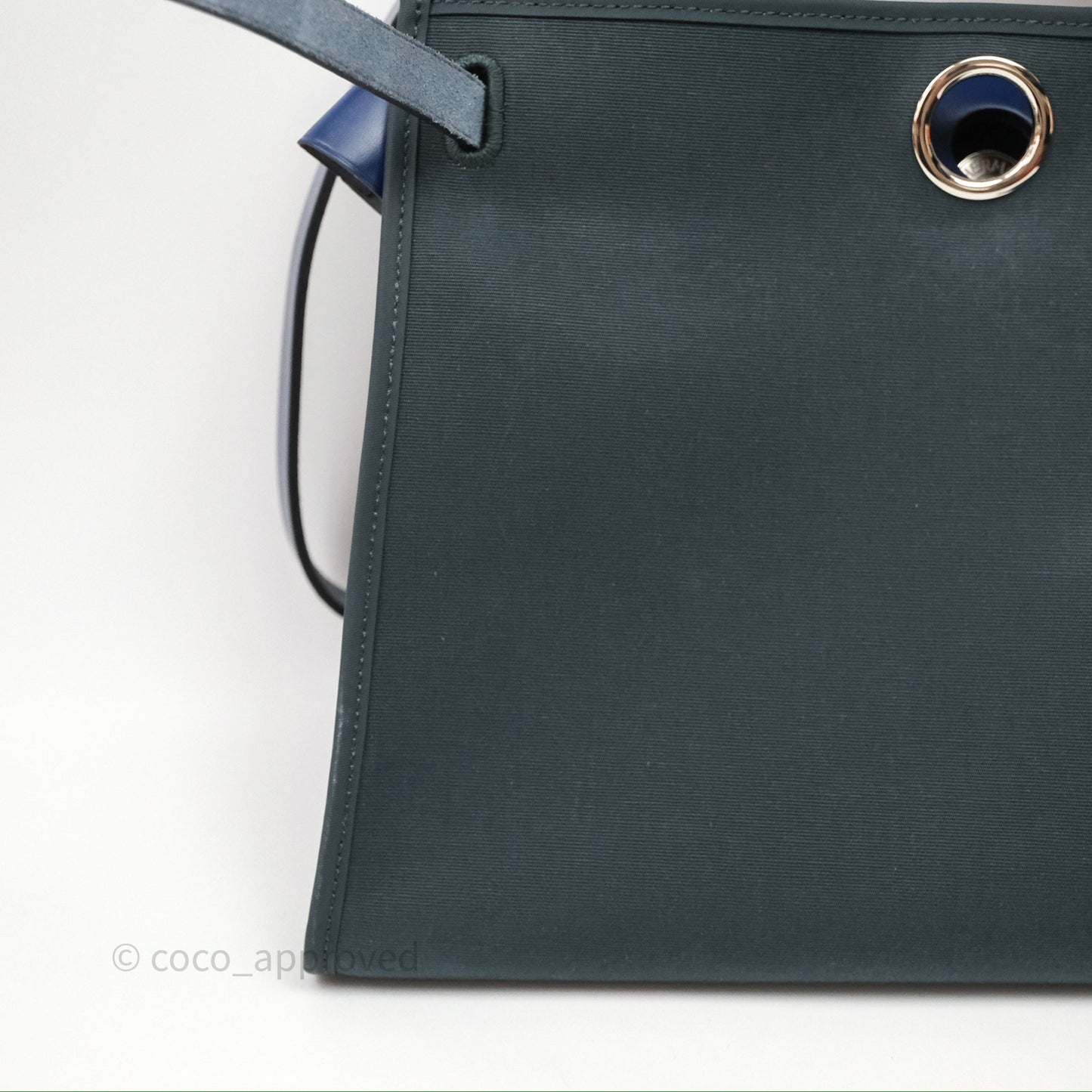 Hermes Herbag 31 Vert Cypres 6O/ Bleu Saphir 73 Palladium Hardware