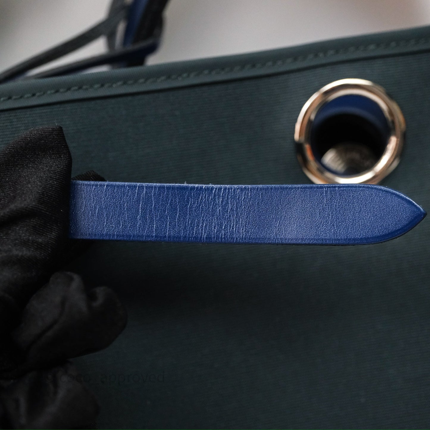 Hermes Herbag 31 Vert Cypres 6O/ Bleu Saphir 73 Palladium Hardware