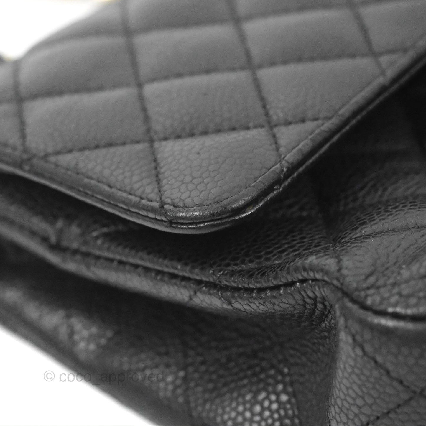 Chanel Classic M/L Medium Flap Quilted Black Caviar Gold Hardware