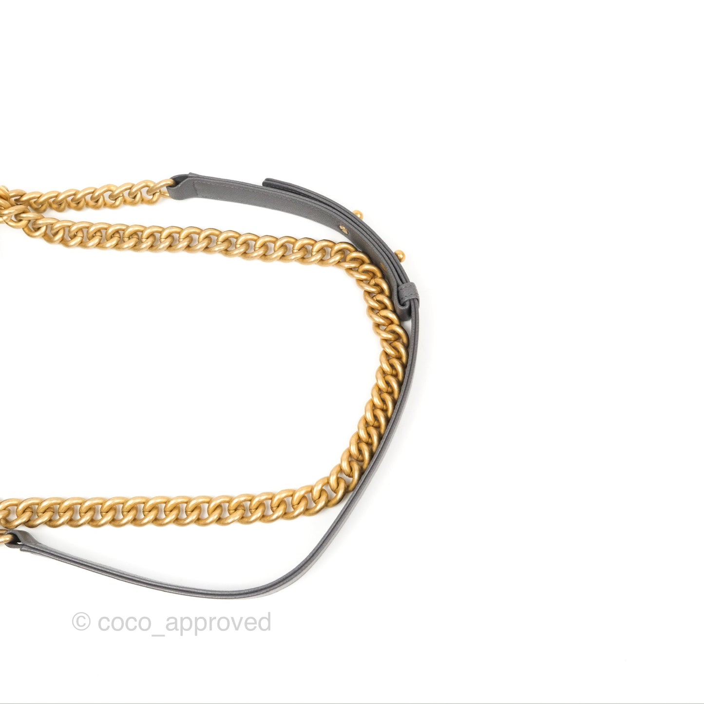Chanel Small Boy Quilted Dark Grey Caviar Aged Gold Hardware