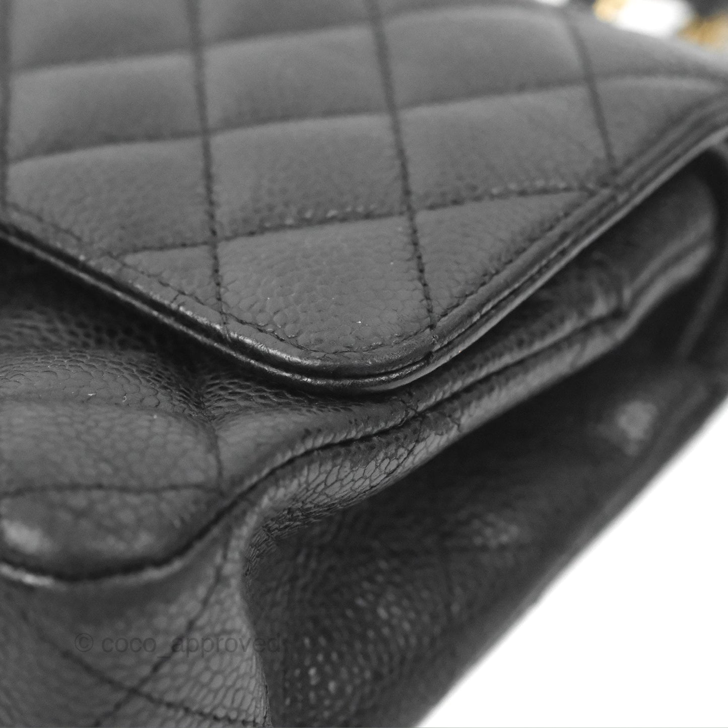 Chanel Classic M/L Medium Flap Quilted Black Caviar Gold Hardware