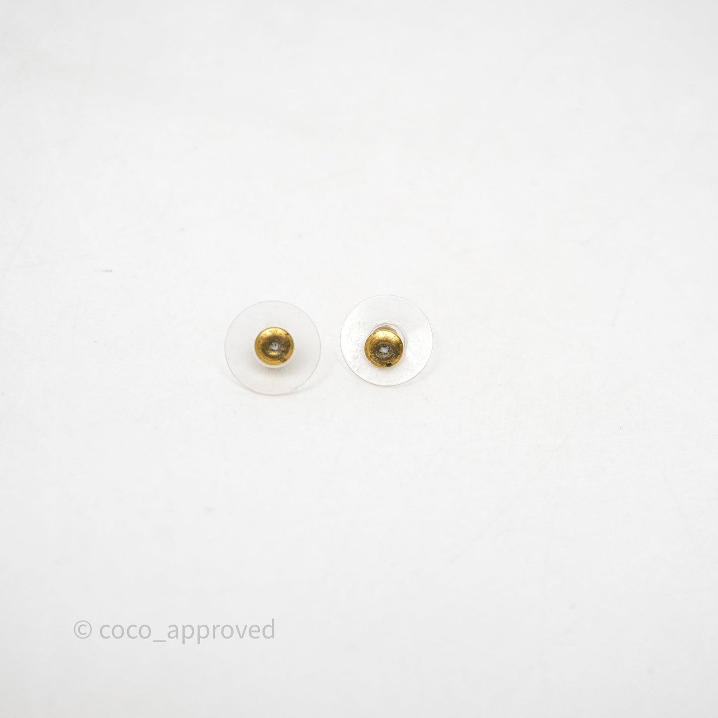 Chanel Round Pearl CC Logo Drop Earrings Gold Tone 22P