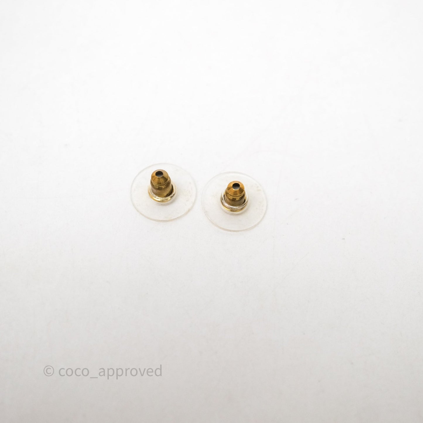 Chanel Round Pearl CC Logo Drop Earrings Gold Tone 22P