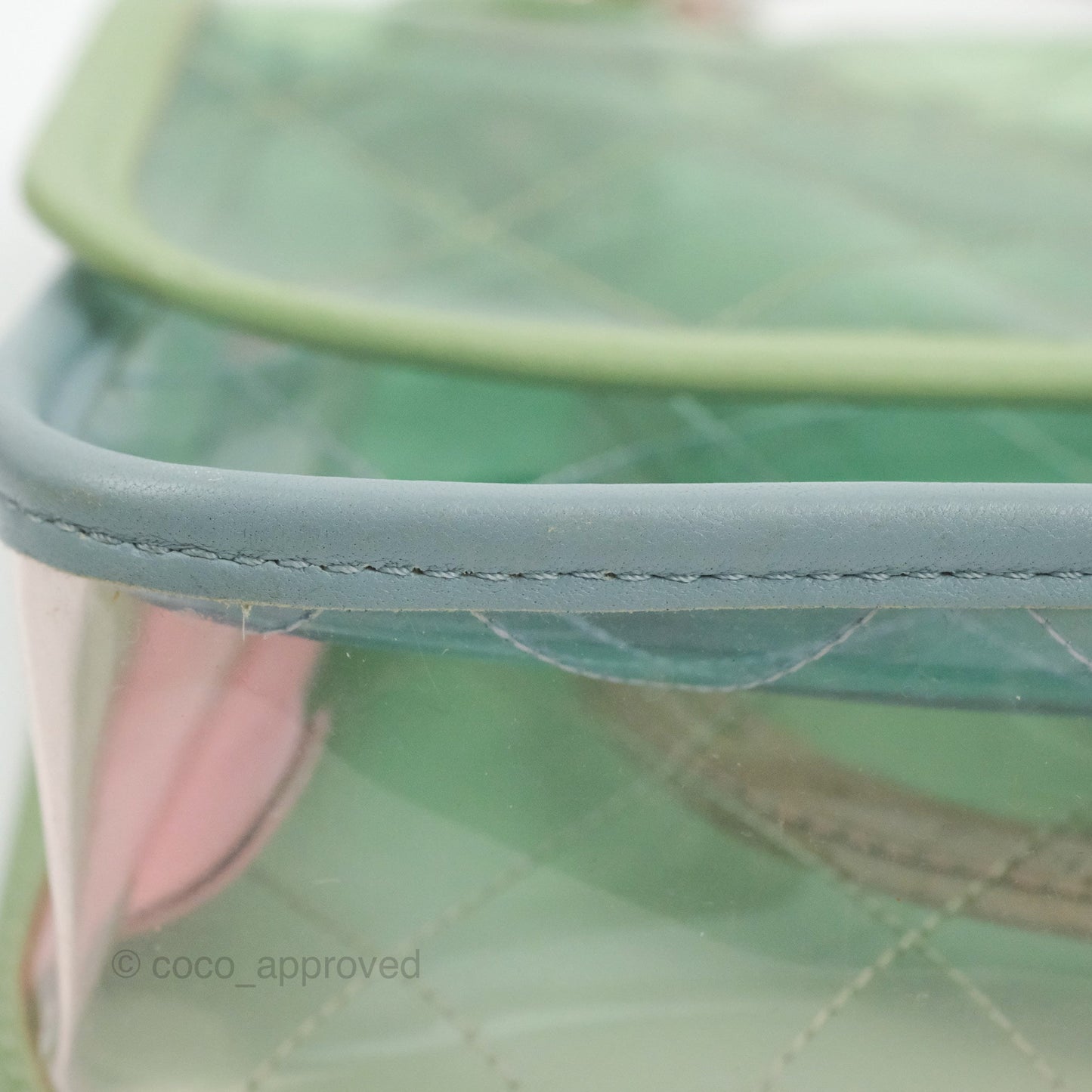 Chanel Coco Splash PVC Medium Flap Bag Blue/Green/Pink Silver Hardware