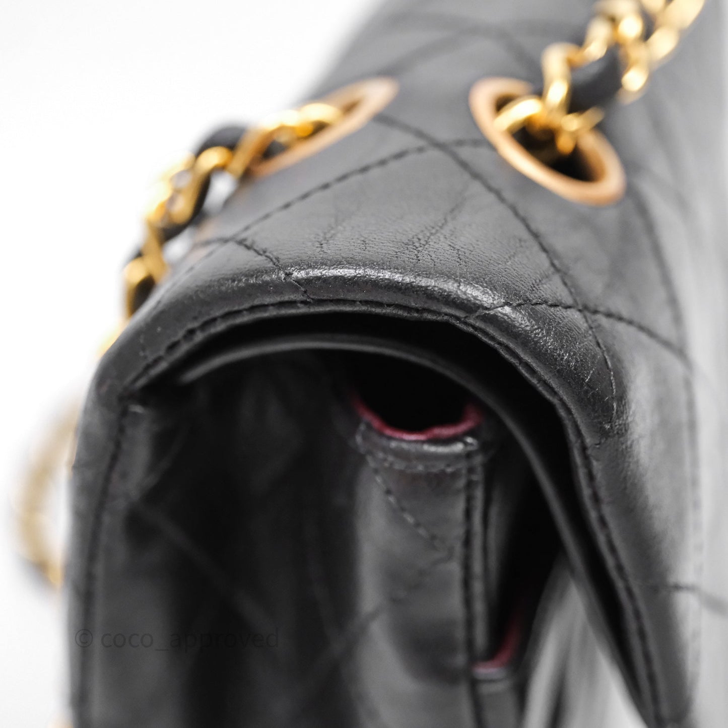 Chanel Classic Vintage Double Flap M/L Black Lambskin Gold Hardware