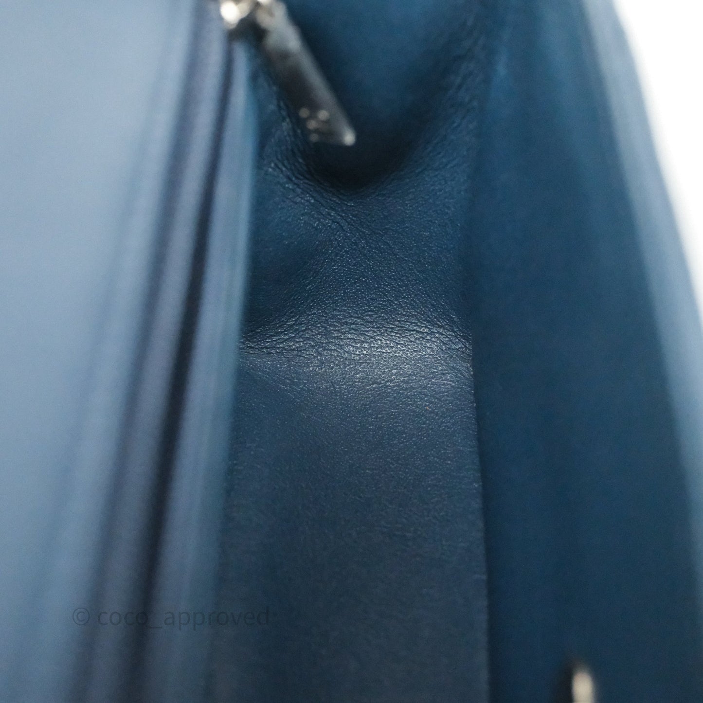 Chanel Quilted Mini Rectangular Navy Lambskin Silver Hardware