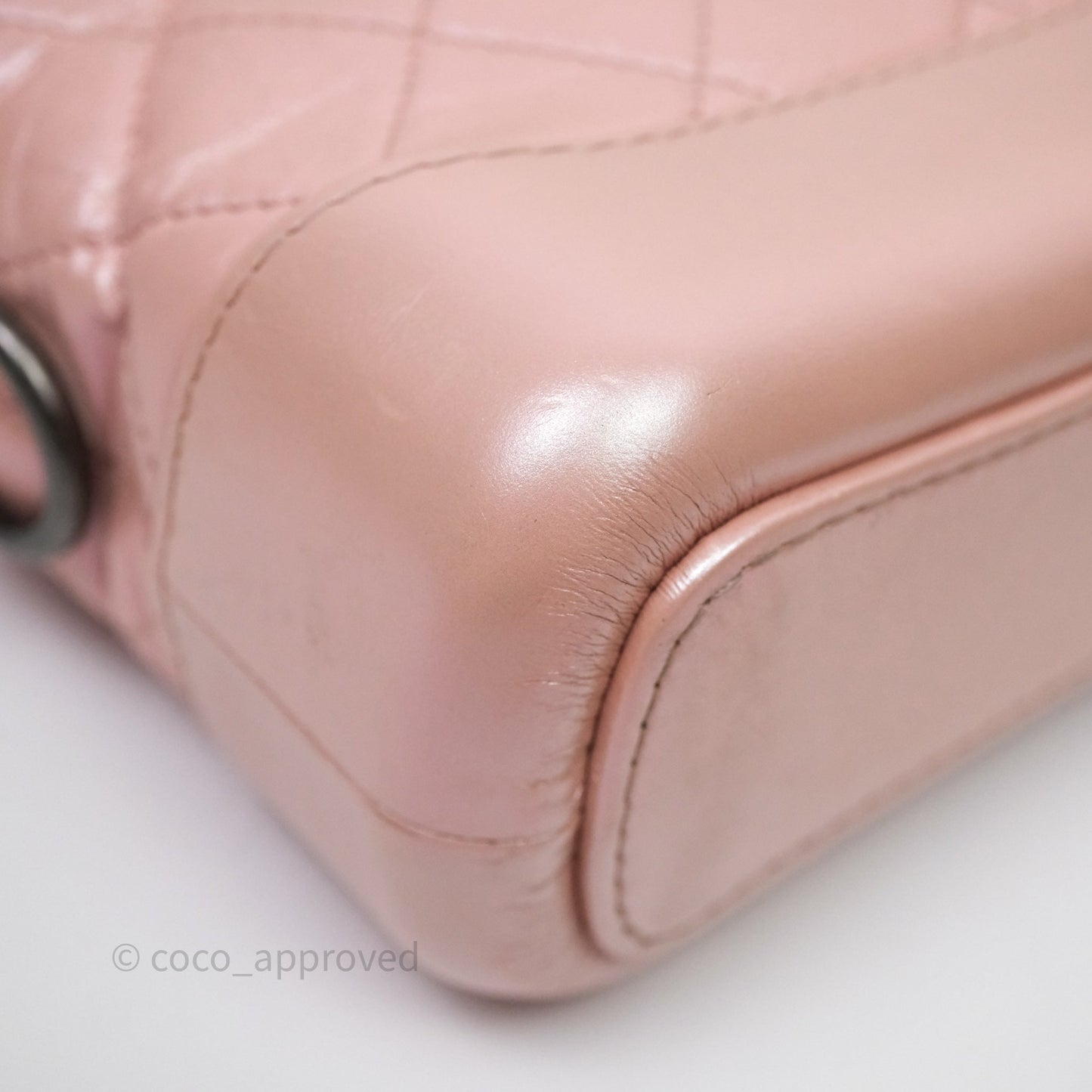 Chanel Small Gabrielle Hobo Iridescent Pink Aged Calfskin Mixed Hardware