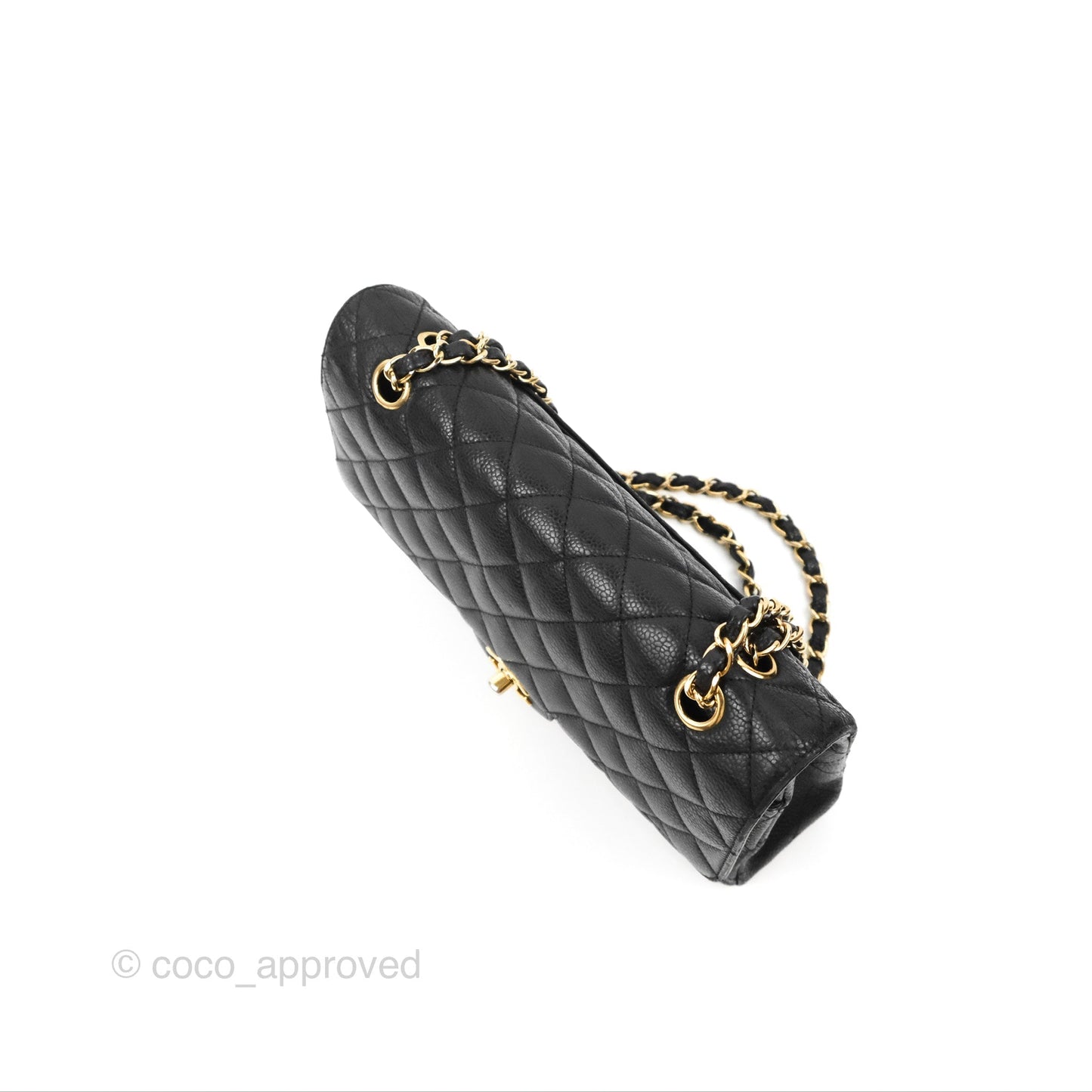 Chanel Classic M/L Medium Flap Quilted Black Caviar Gold Hardware