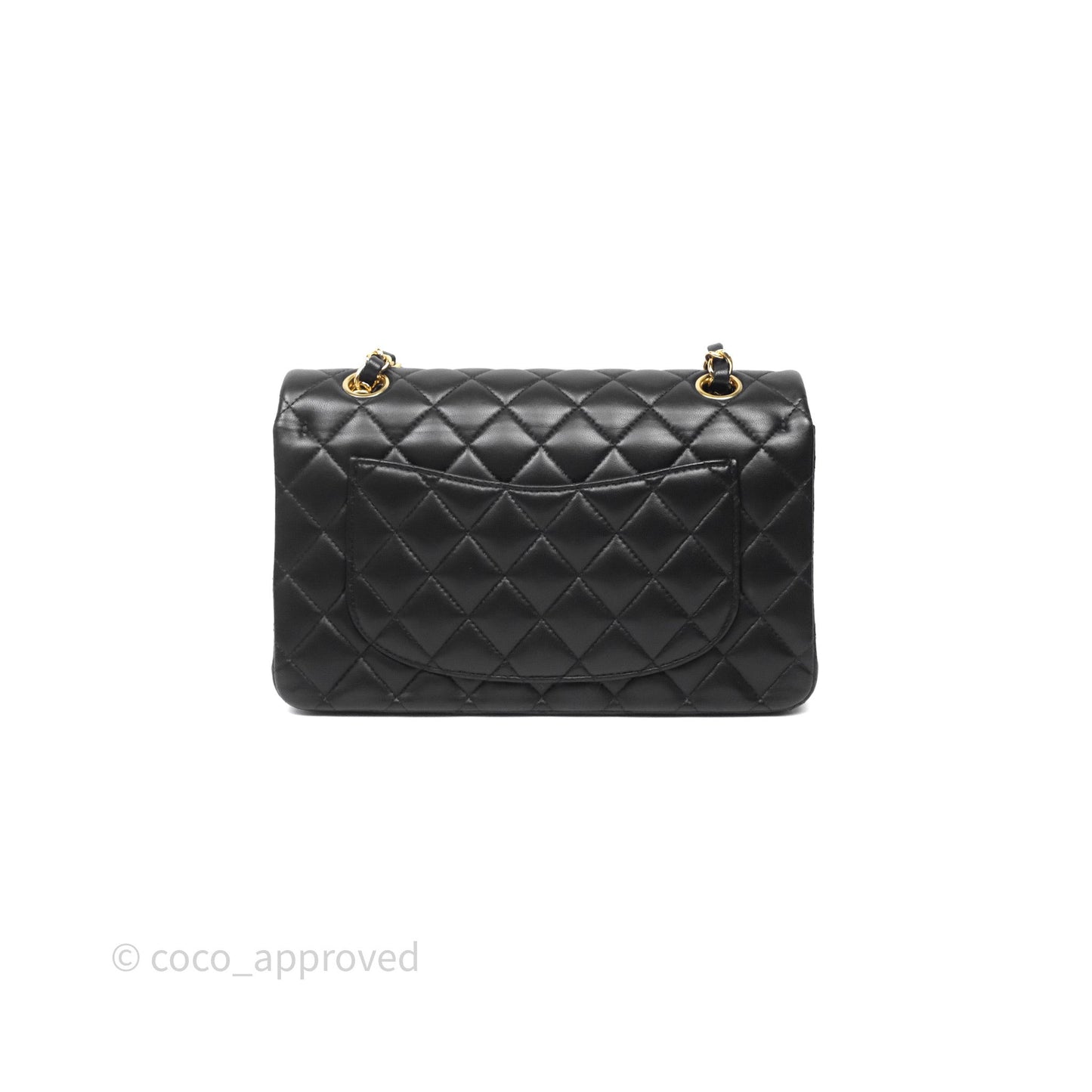 Chanel Small Classic Flap Quilted Black Lambskin Gold Hardware