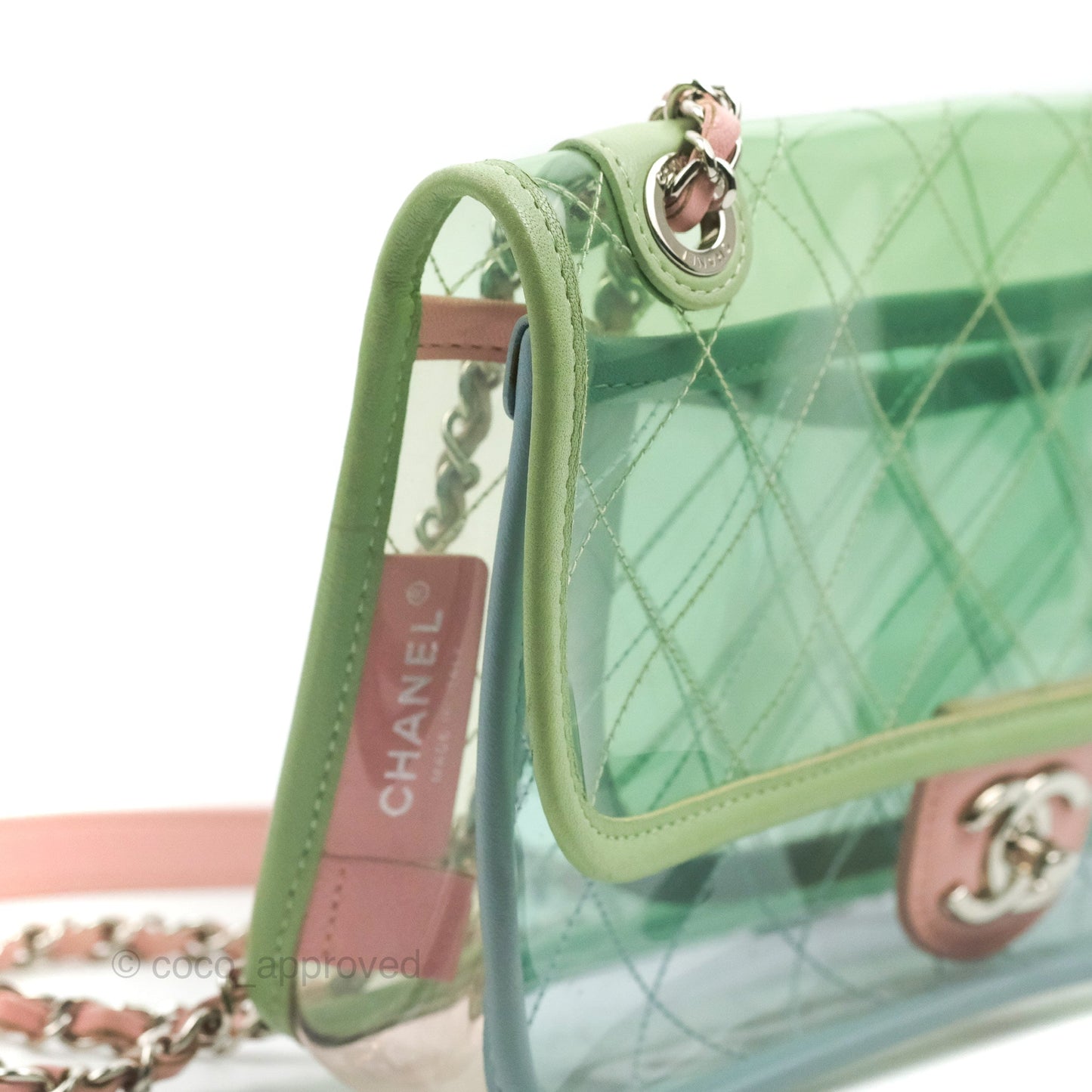 Chanel Coco Splash PVC Medium Flap Bag Blue/Green/Pink Silver Hardware