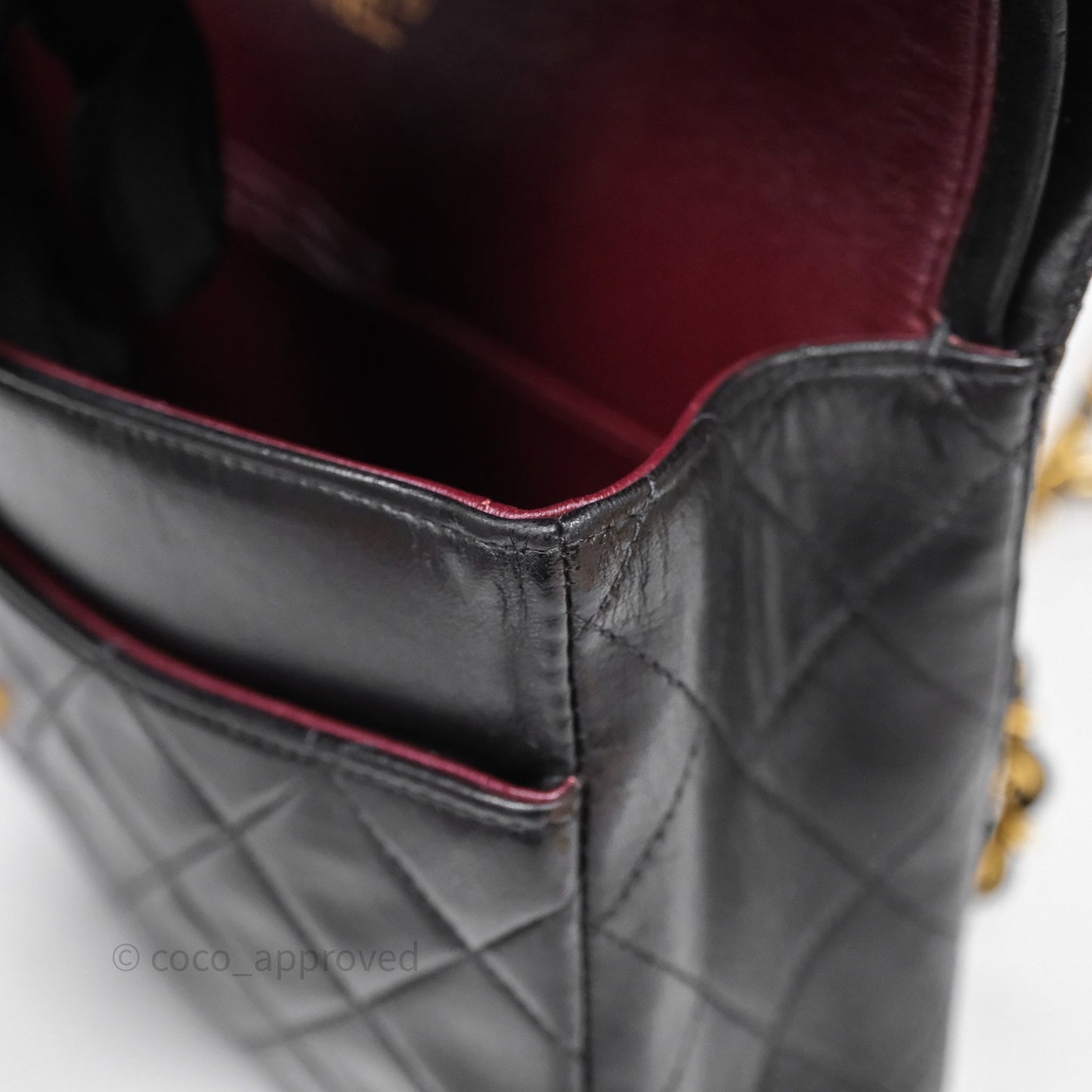 Chanel Classic Vintage Double Flap M/L Black Lambskin Gold Hardware
