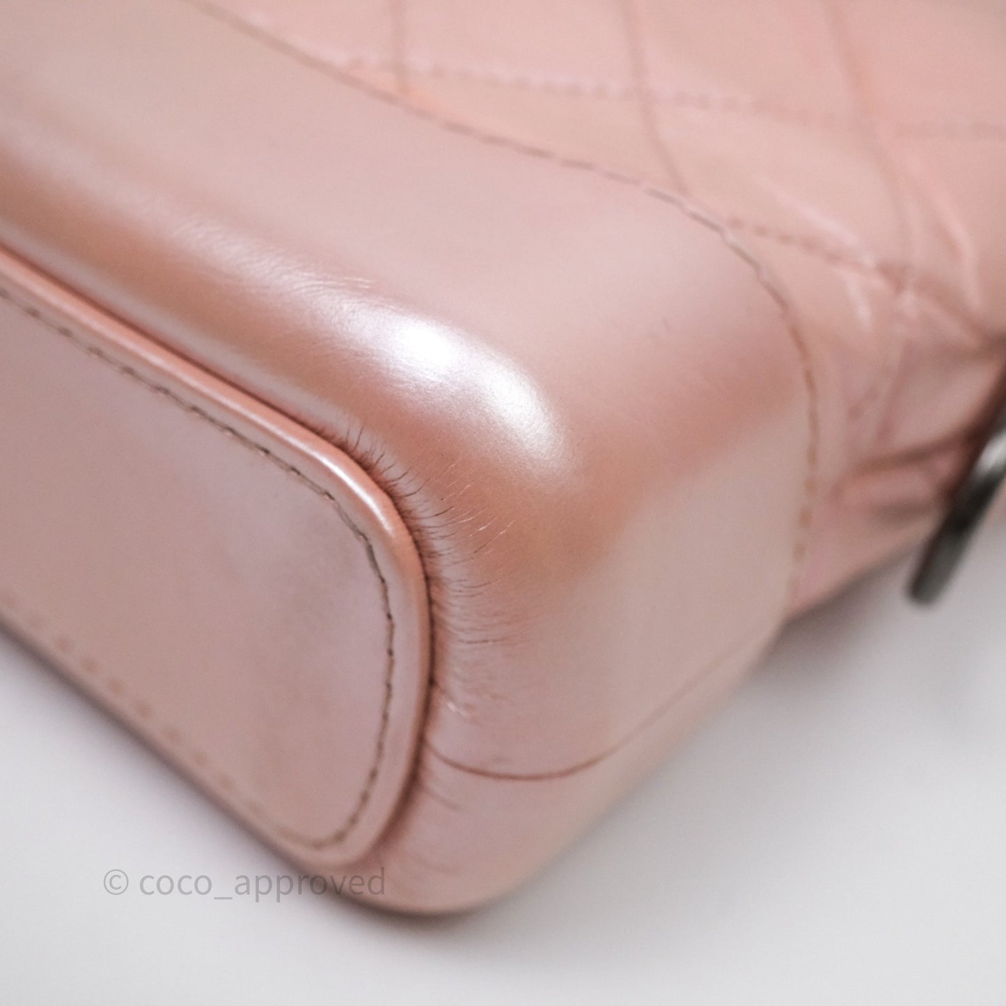 Chanel Small Gabrielle Hobo Iridescent Pink Aged Calfskin Mixed Hardware