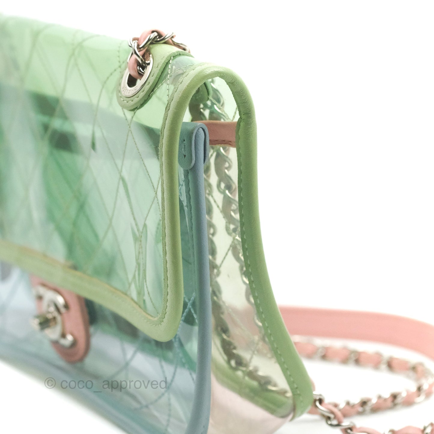 Chanel Coco Splash PVC Medium Flap Bag Blue/Green/Pink Silver Hardware